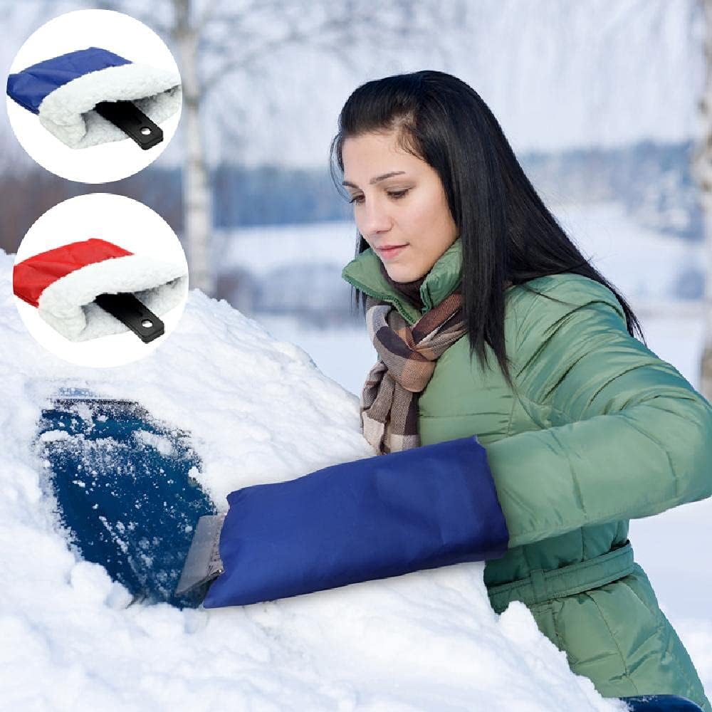 2 in 1 Car Ice Scraper and Window Cleaner Set Red and Blue 2 Pieces - Image 1