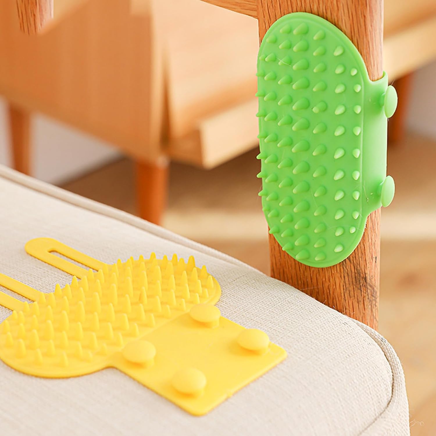 3 Pack Adjustable Silicone Massage Cat Grooming Brush Self-Cleaning Corner Wall Mounted Cat Scratching Comb for Table Legs - Image 6