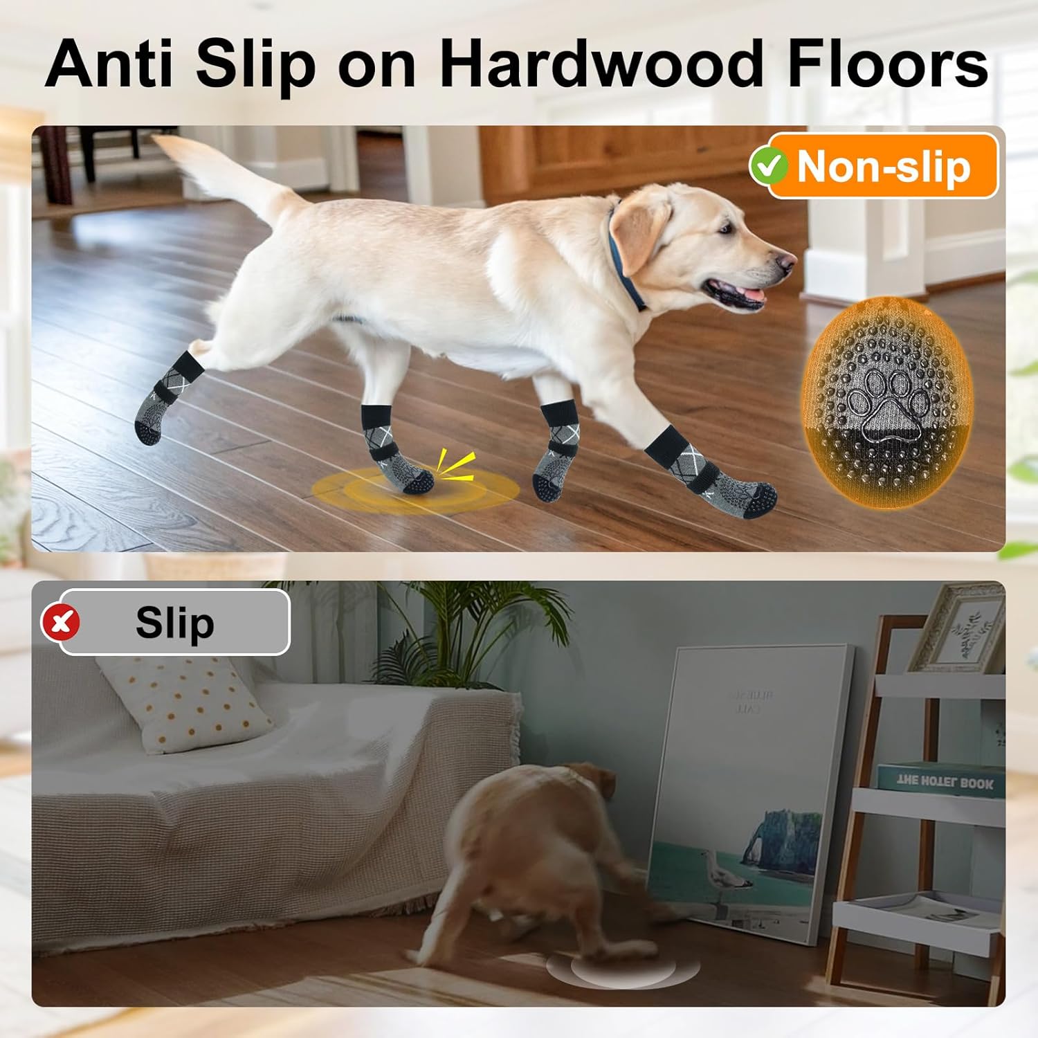 Dog Shoes Anti-Slip Dog Boots Muddy Paw Covers Elastic Small Size Grey 4 Pack - Image 4