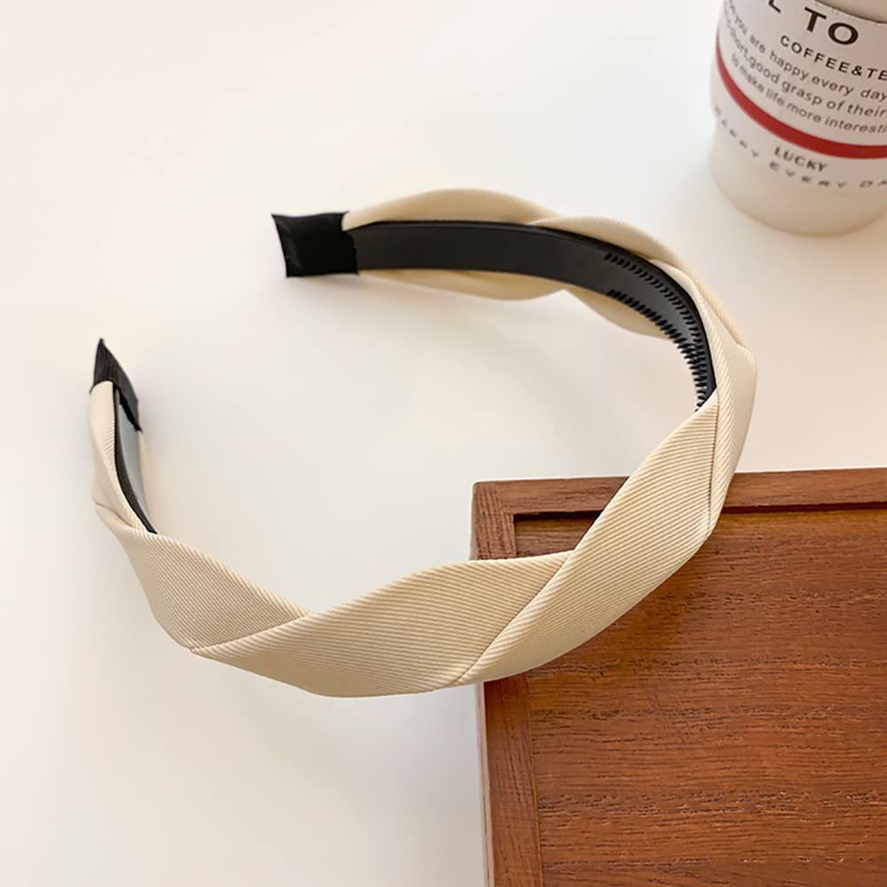 Women's Retro Wide Hairbands Set of 4 - Black White Brown Coffee - Adult Hair Accessories - Image 6