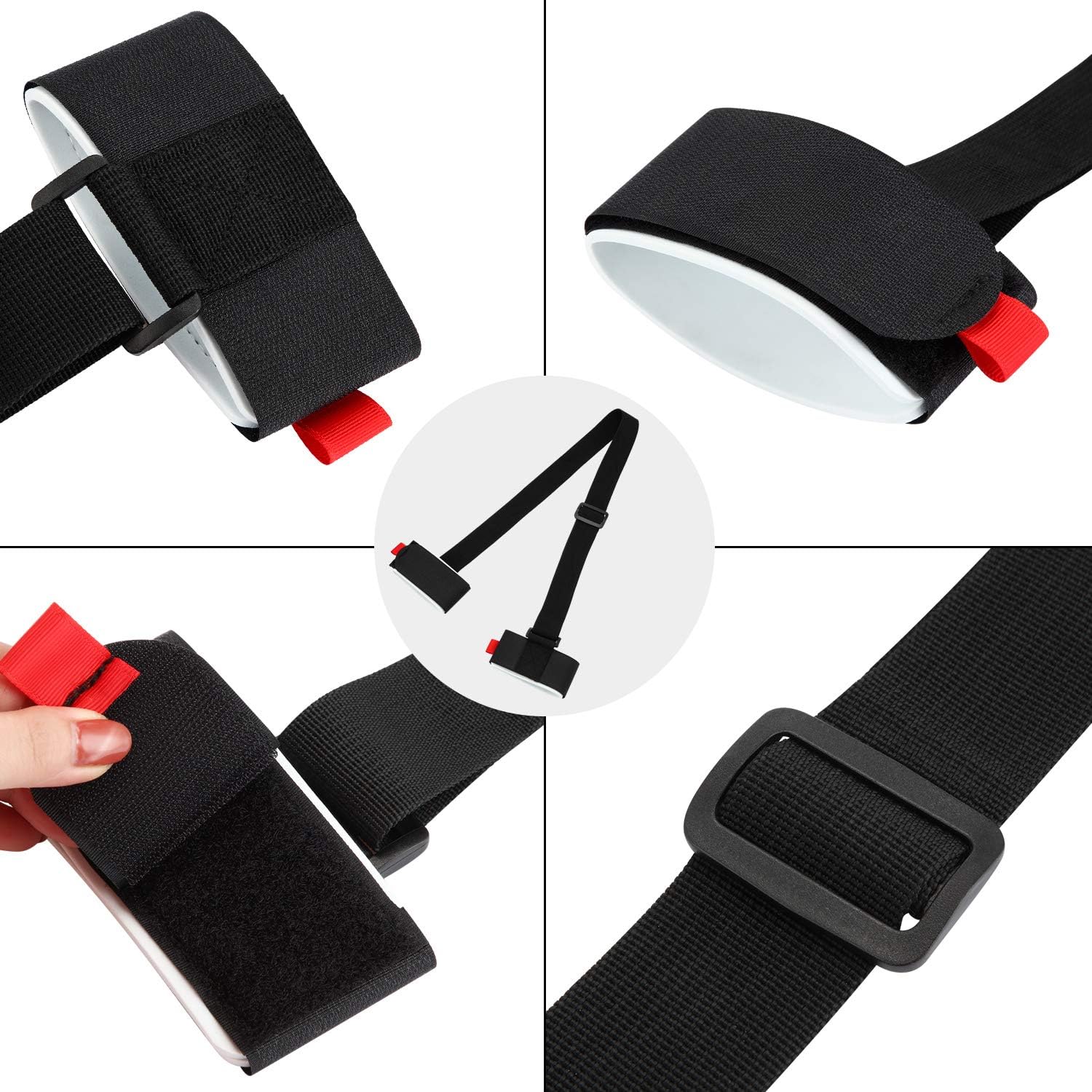 Adjustable Ski Carrier Bag for Skis and Poles - Black (4 Pack) - Image 5