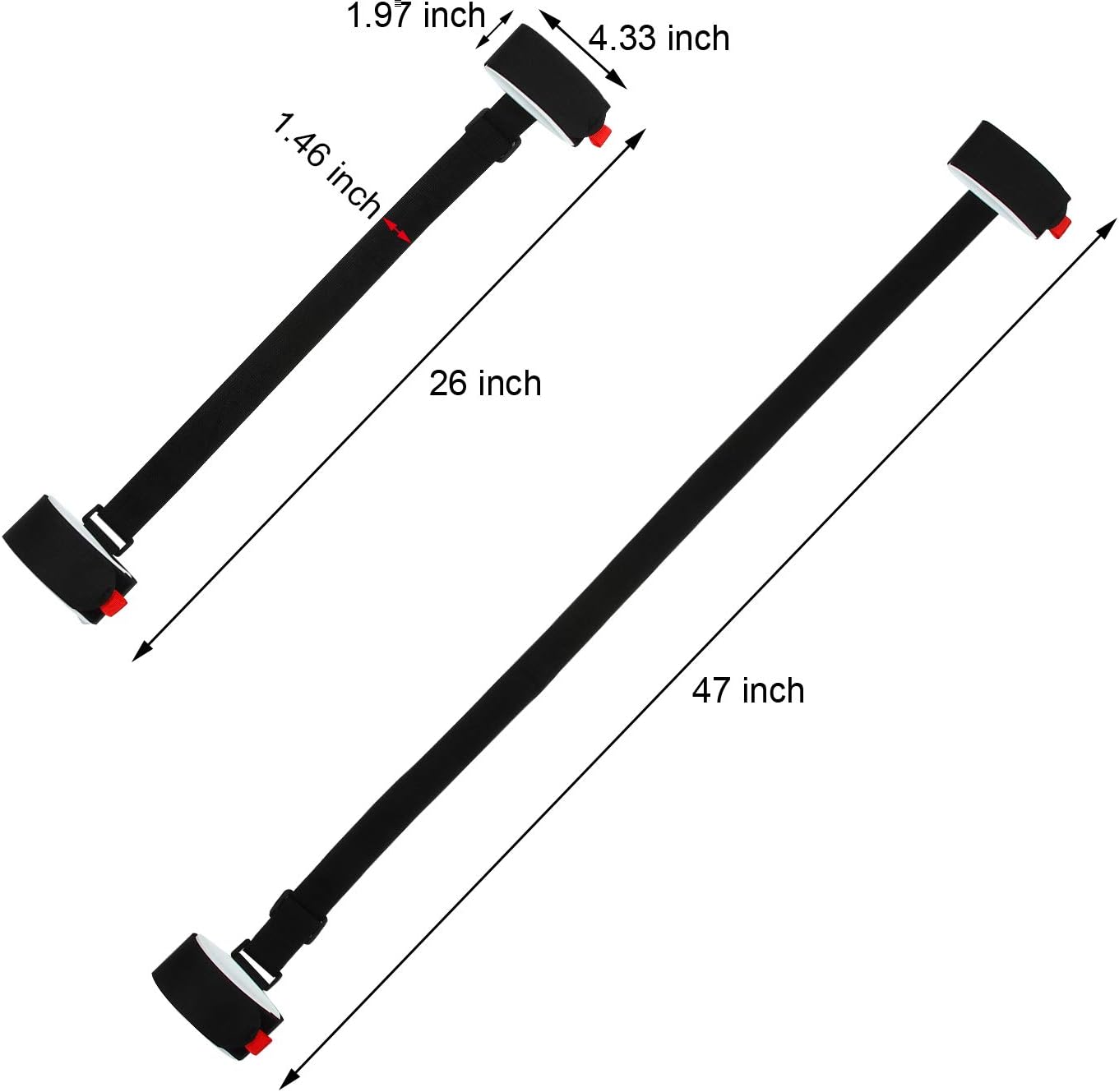 Adjustable Ski Carrier Bag for Skis and Poles - Black (4 Pack) - Image 6