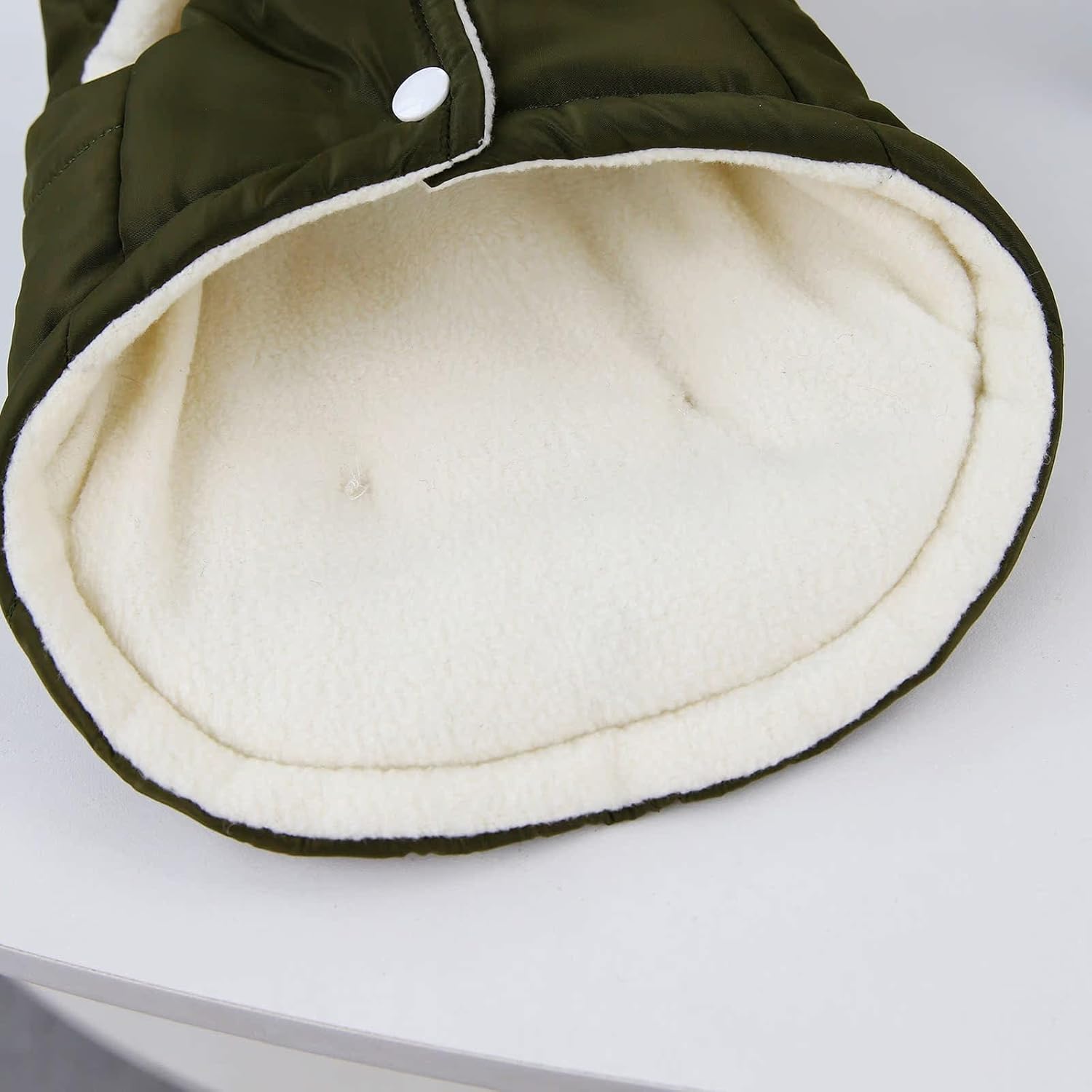 XL Military Green Winter Dog Coat Warm Pet Jacket for Cold Weather - Image 6