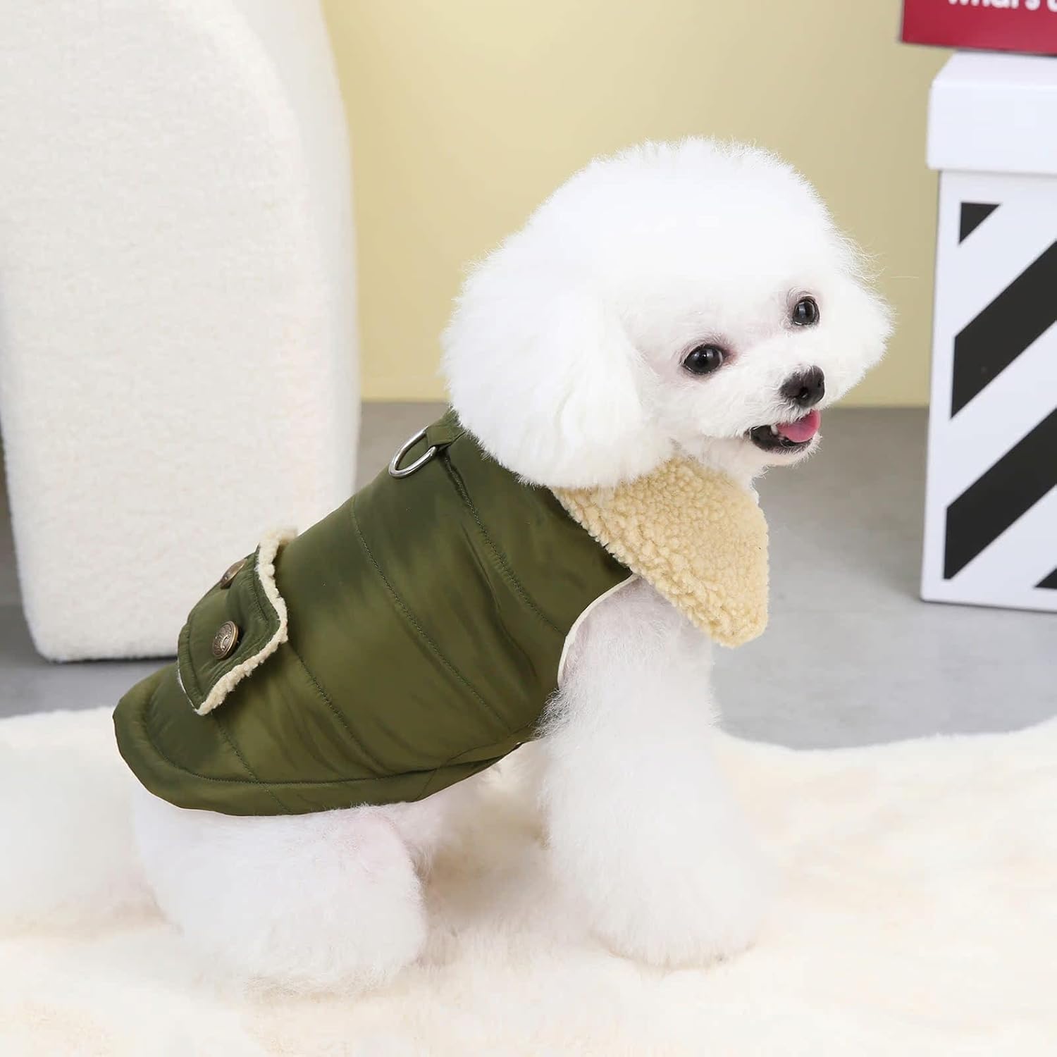 Winter Dog Coat Warm Padded Military Green XXL Size Dog Jacket for Cold Weather - Image 4