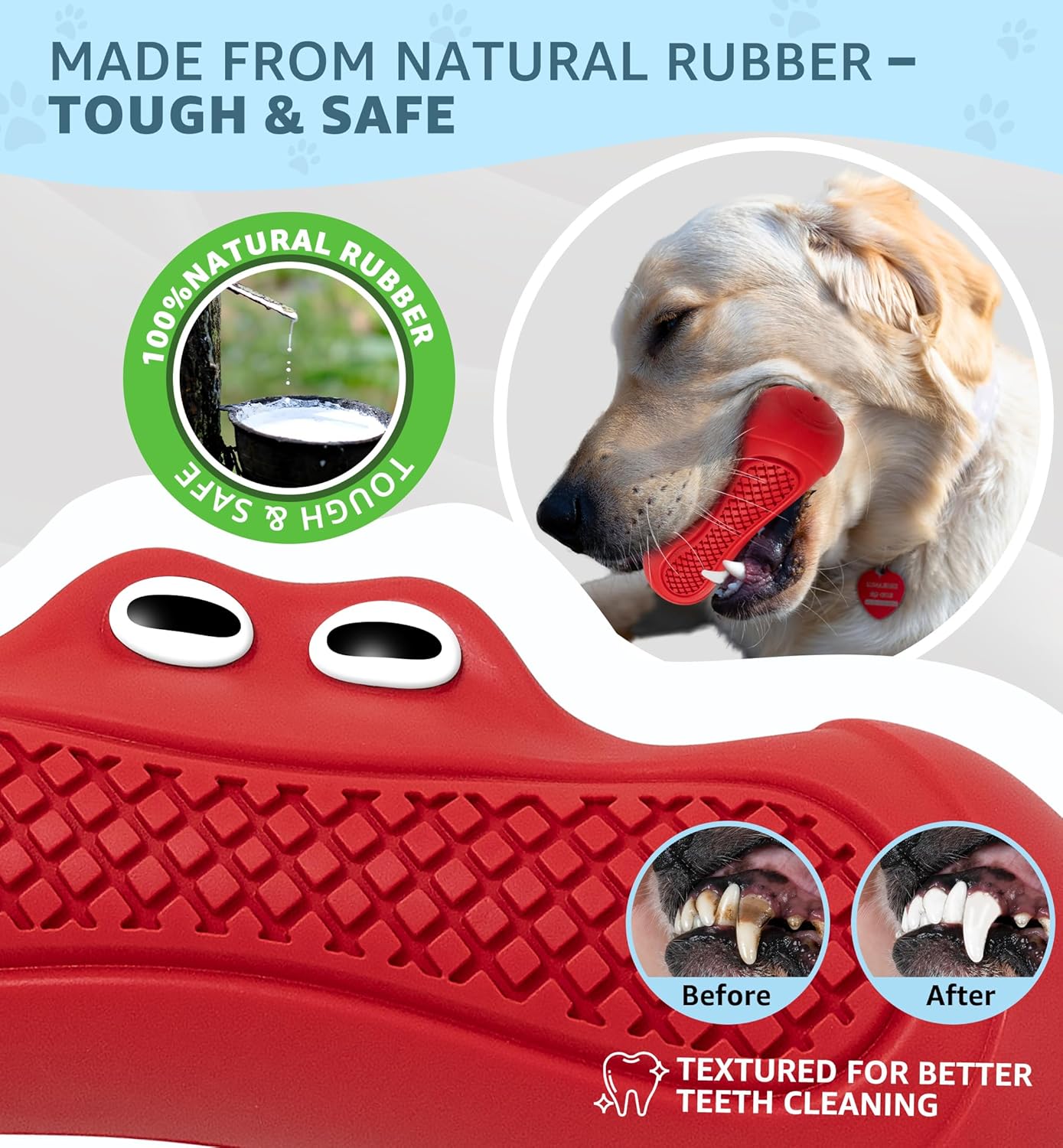 Red Indestructible Dog Chew Toy - Chew Stick for Medium and Large Dogs - Promotes Dental Care and Teeth Cleaning - 1 Piece - Image 3