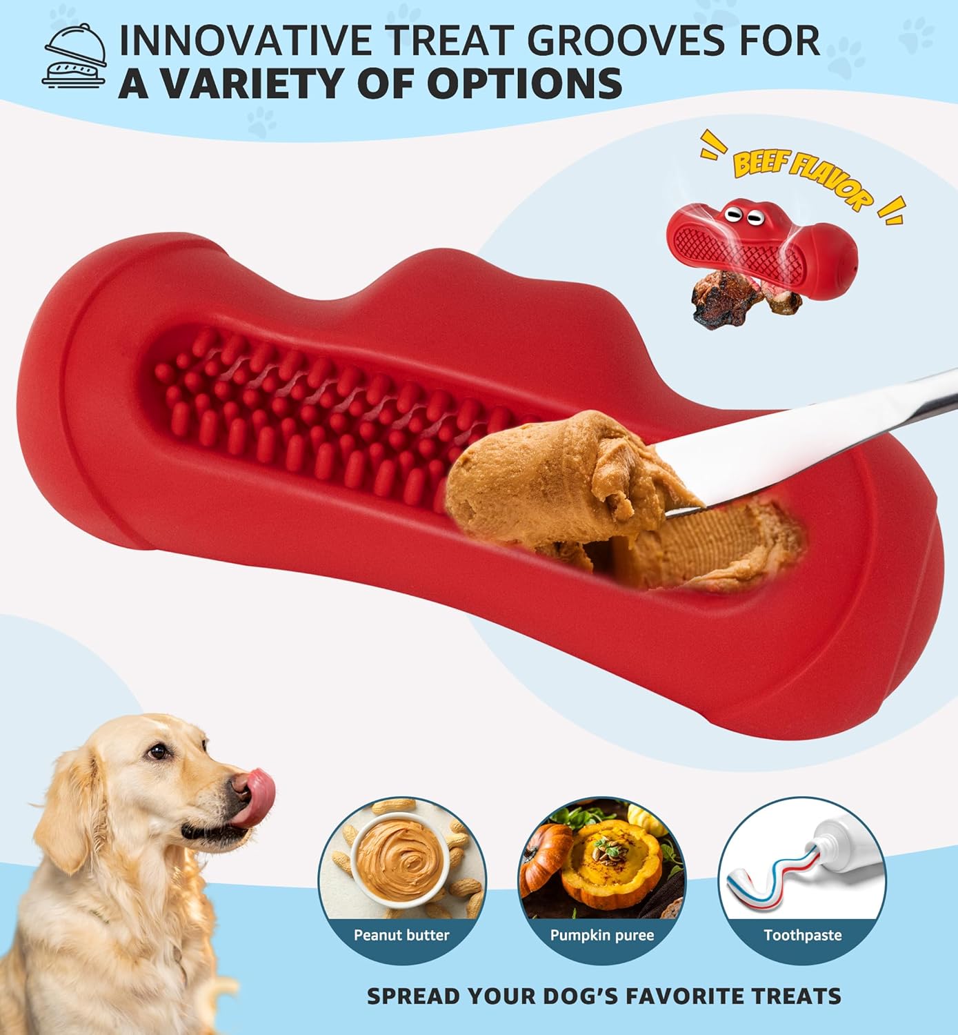 Red Indestructible Dog Chew Toy - Chew Stick for Medium and Large Dogs - Promotes Dental Care and Teeth Cleaning - 1 Piece - Image 4