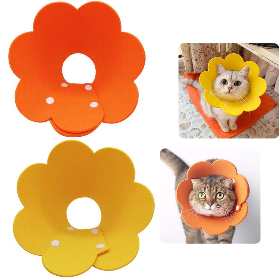 Adjustable Soft Comfortable Cat Collar with Safety Buckle for Cats and Small Dogs 2 Pack Green and Orange L Size - Image 1