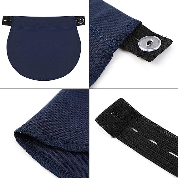 Adjustable Elastic Belly Bands 6 Pack - Maternity Support Belts for Pregnant Women - Black Grey White Dark Blue Khaki - Image 2