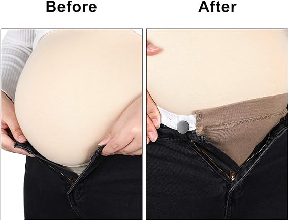 Adjustable Elastic Belly Bands 6 Pack - Maternity Support Belts for Pregnant Women - Black Grey White Dark Blue Khaki - Image 5