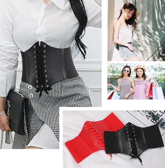 Women's Waist Cincher Corset Belt - 83cm Size M Black - Adjustable Slimming Body Shaper - Image 5