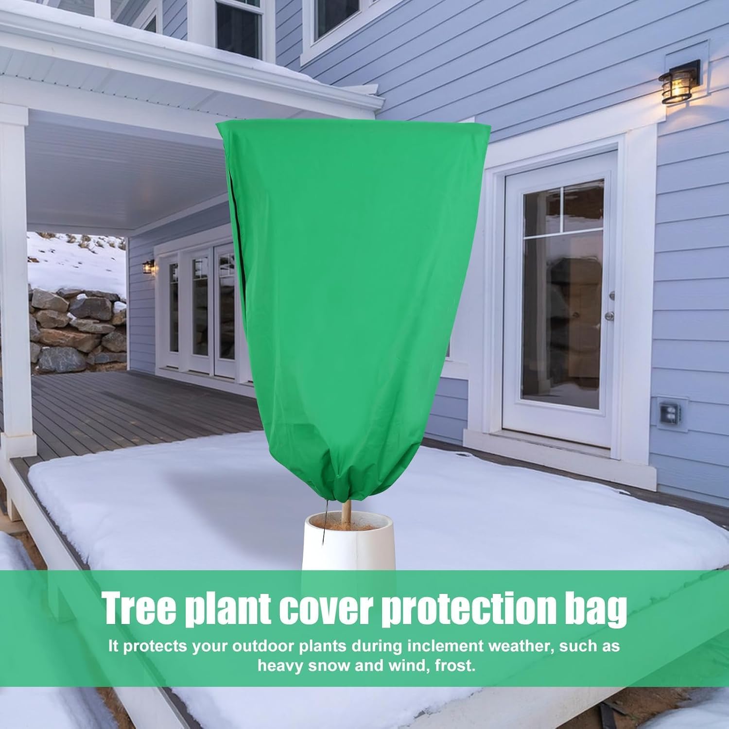 Winter Plant Frost Protection Covers 120x180cm Green 2 Pack Durable Garden Tree Shrub Cold Weather Shield - Image 4