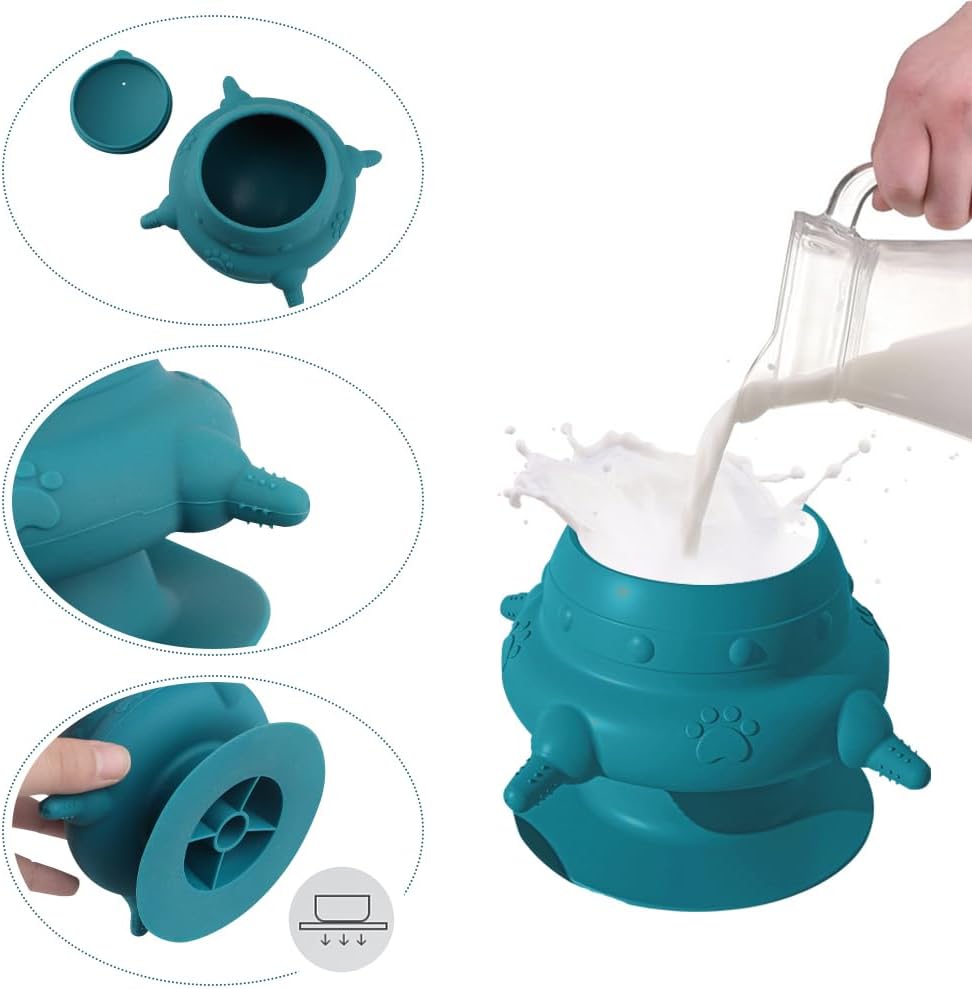 4 Teat Puppy Kitten Feeder Blue for Newborn Pets - Image 6
