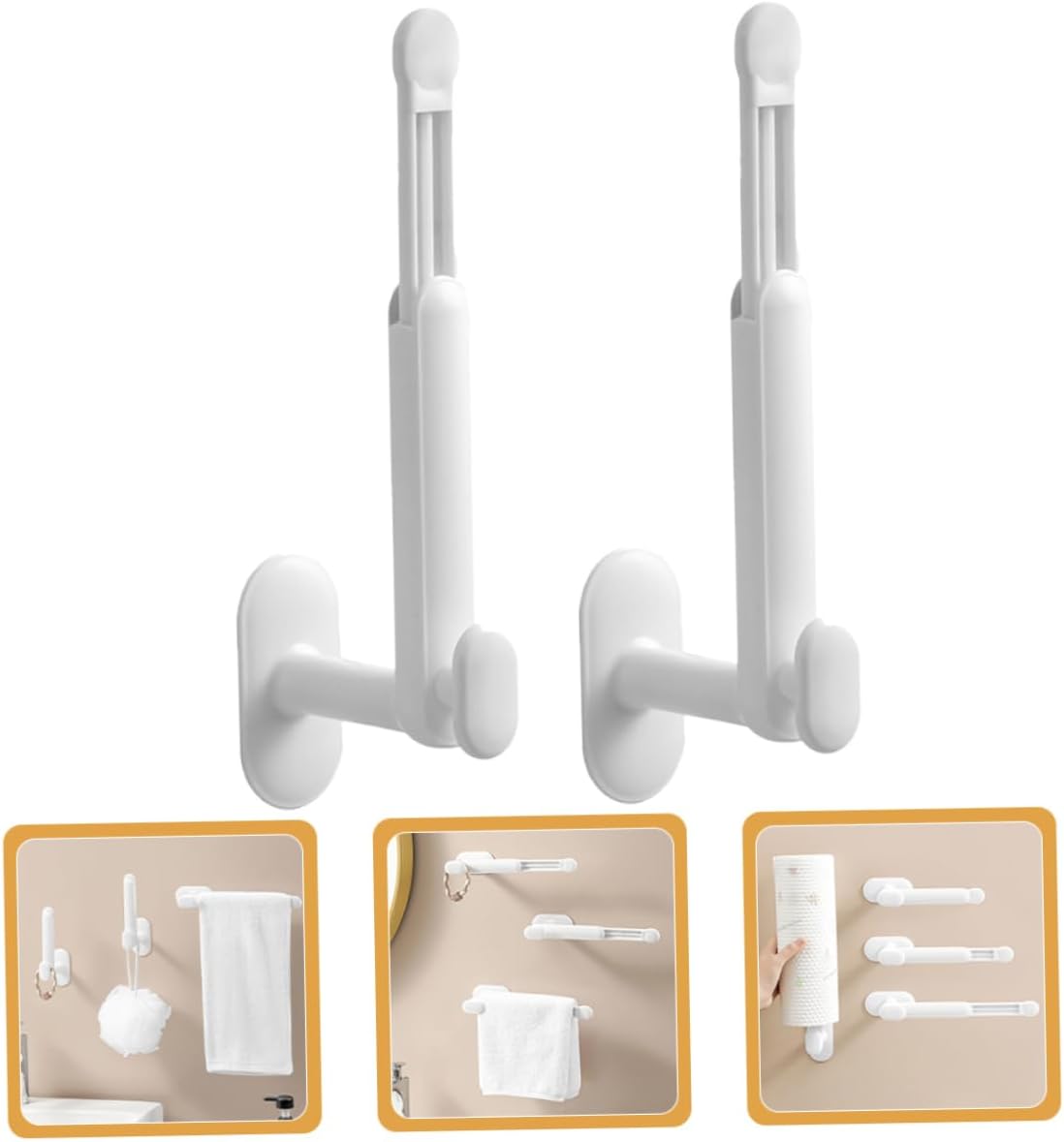 2 Pack Adjustable Hair Accessory Organizer with Hair Tie Holder White - Image 4