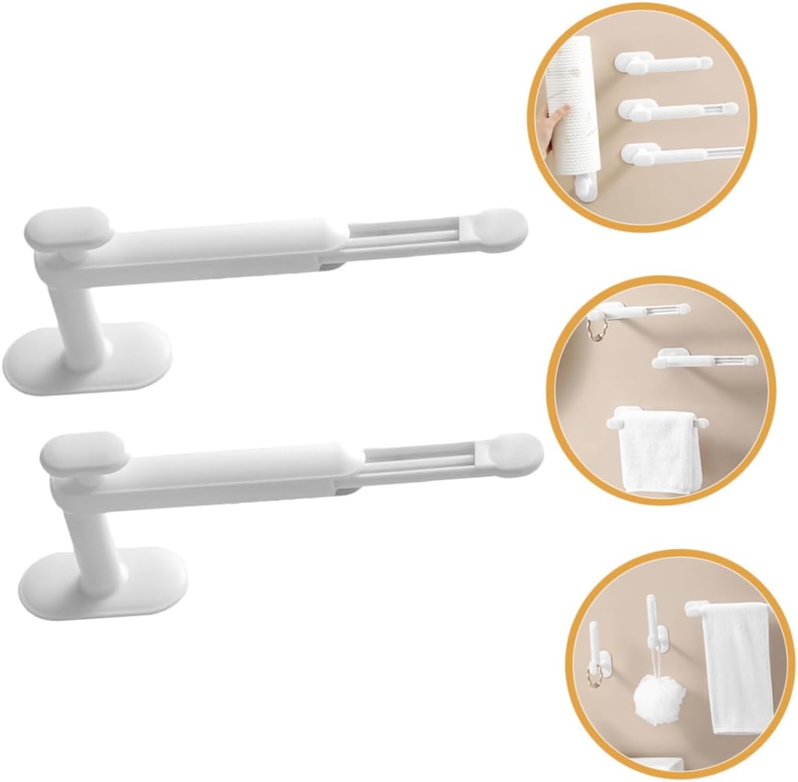 2 Pack Adjustable Hair Accessory Organizer with Hair Tie Holder White - Image 5