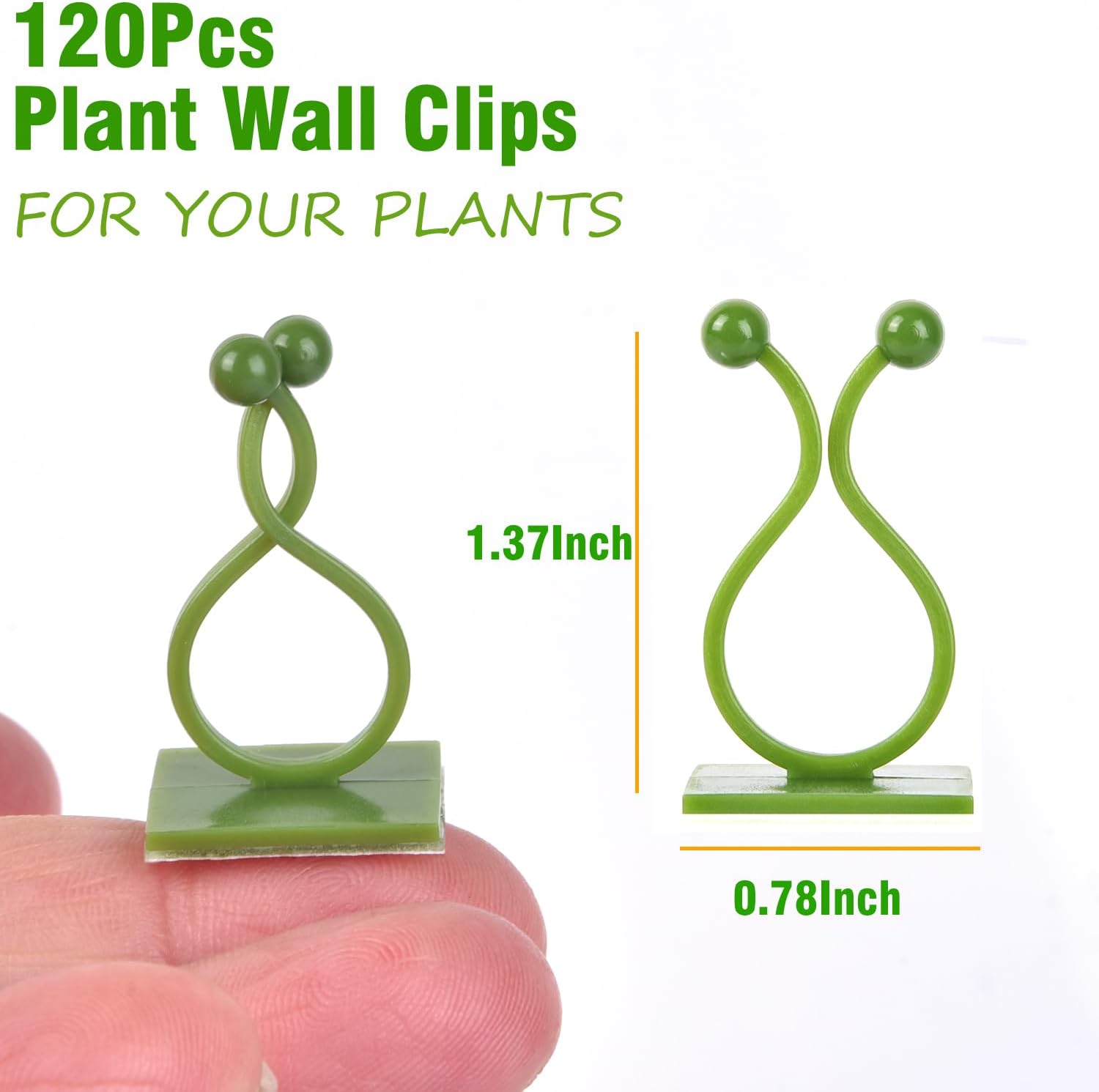 Green Plant Stem Supports for Indoor Use - Tall Plant Stakes for Monstera - Plant Anchoring Clips - 120 Pieces - Image 2