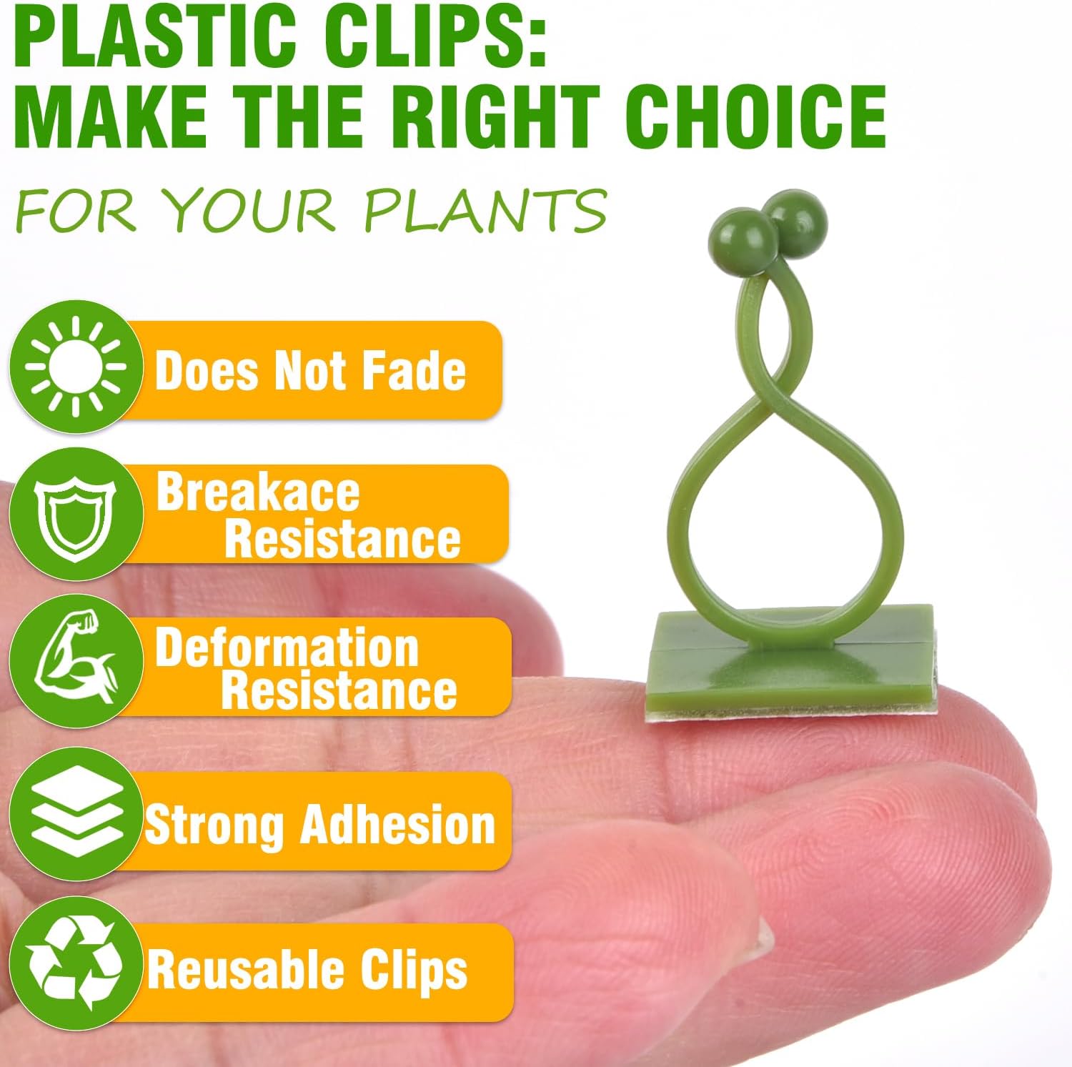 Green Plant Stem Supports for Indoor Use - Tall Plant Stakes for Monstera - Plant Anchoring Clips - 120 Pieces - Image 3