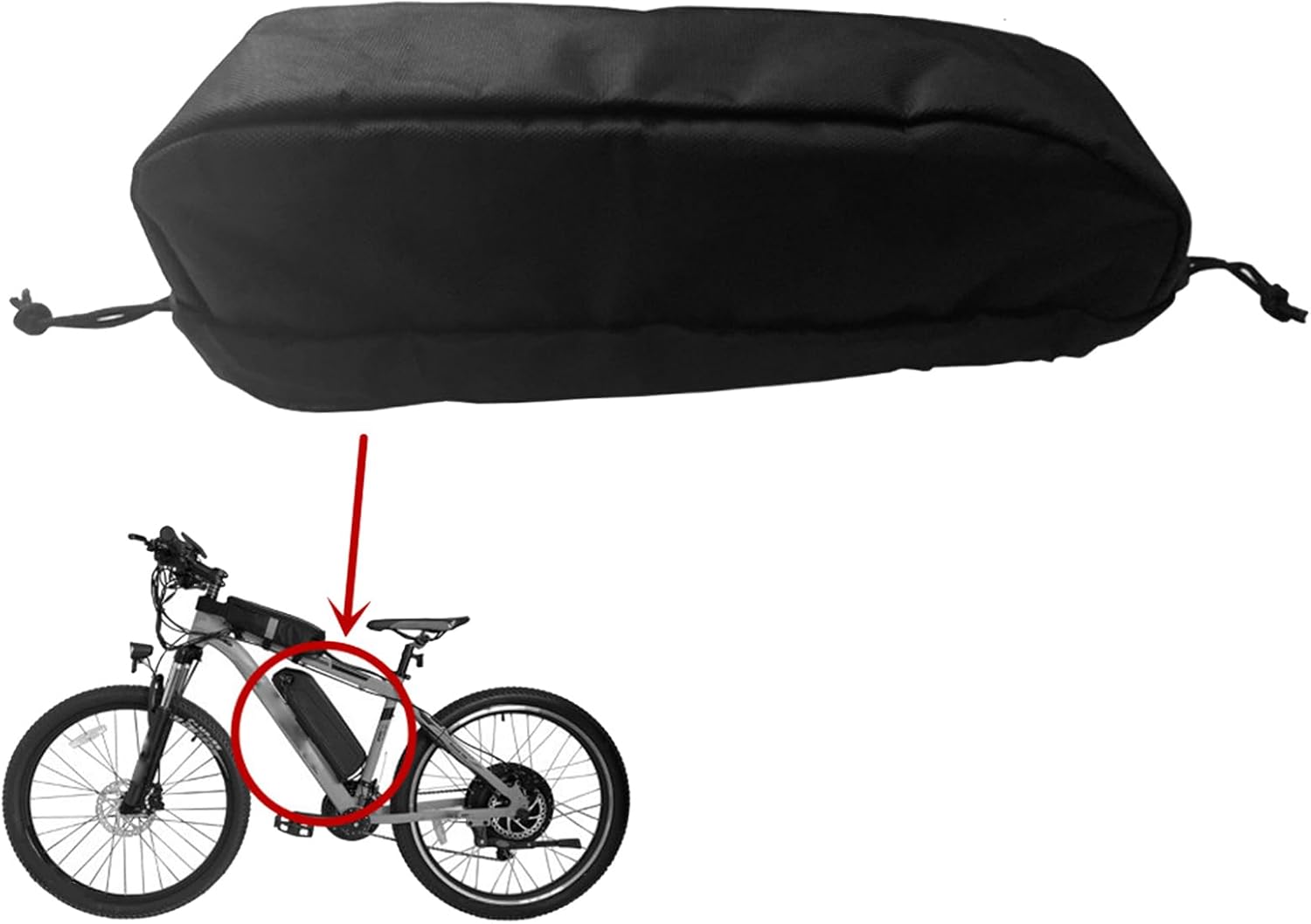 Waterproof Dustproof Bike Battery Cover Bag 37.6×10.5×11.2 cm Black Battery Protective Case - Image 3