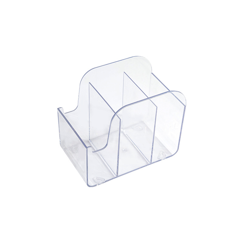 Multifunctional Transparent Desk Organizer with 3 Compartments - Pen Holder and Stationery Storage for Office Supplies - Image 1