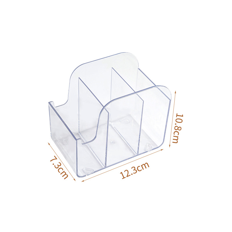 Multifunctional Transparent Desk Organizer with 3 Compartments - Pen Holder and Stationery Storage for Office Supplies - Image 2