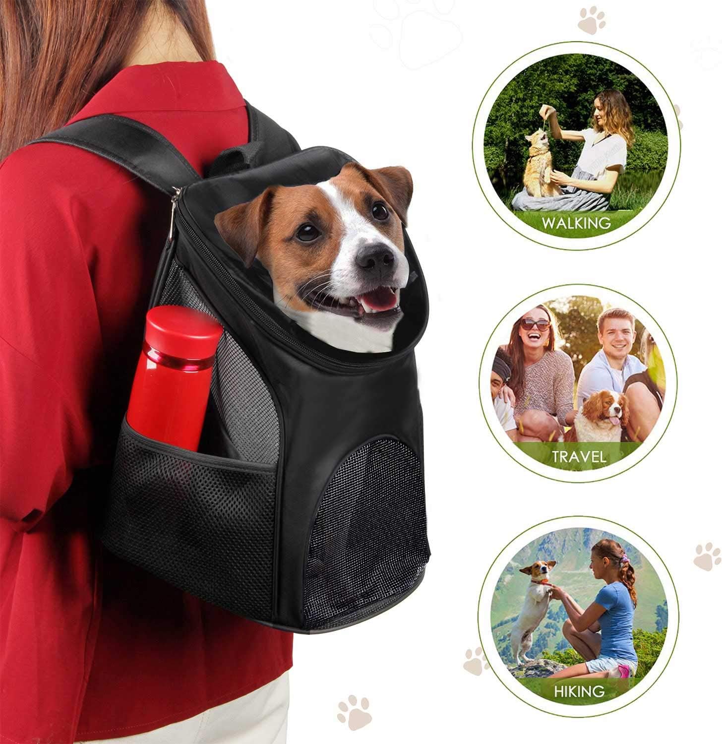 Pet Carrier Backpack for Dogs and Cats Travel Bag up to 8kg 36 × 31 × 45 cm Black - Image 3