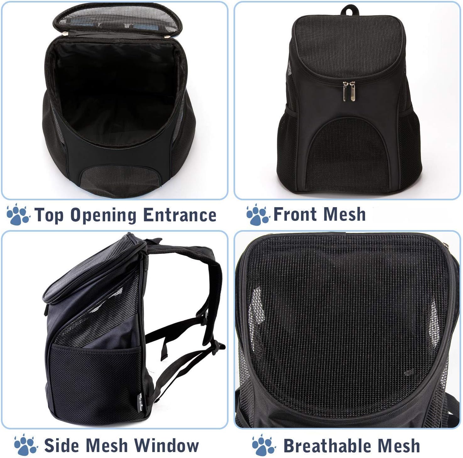 Pet Travel Carrier Backpack for Dogs and Cats Up to 8kg 36×31×45cm Blue - Image 2