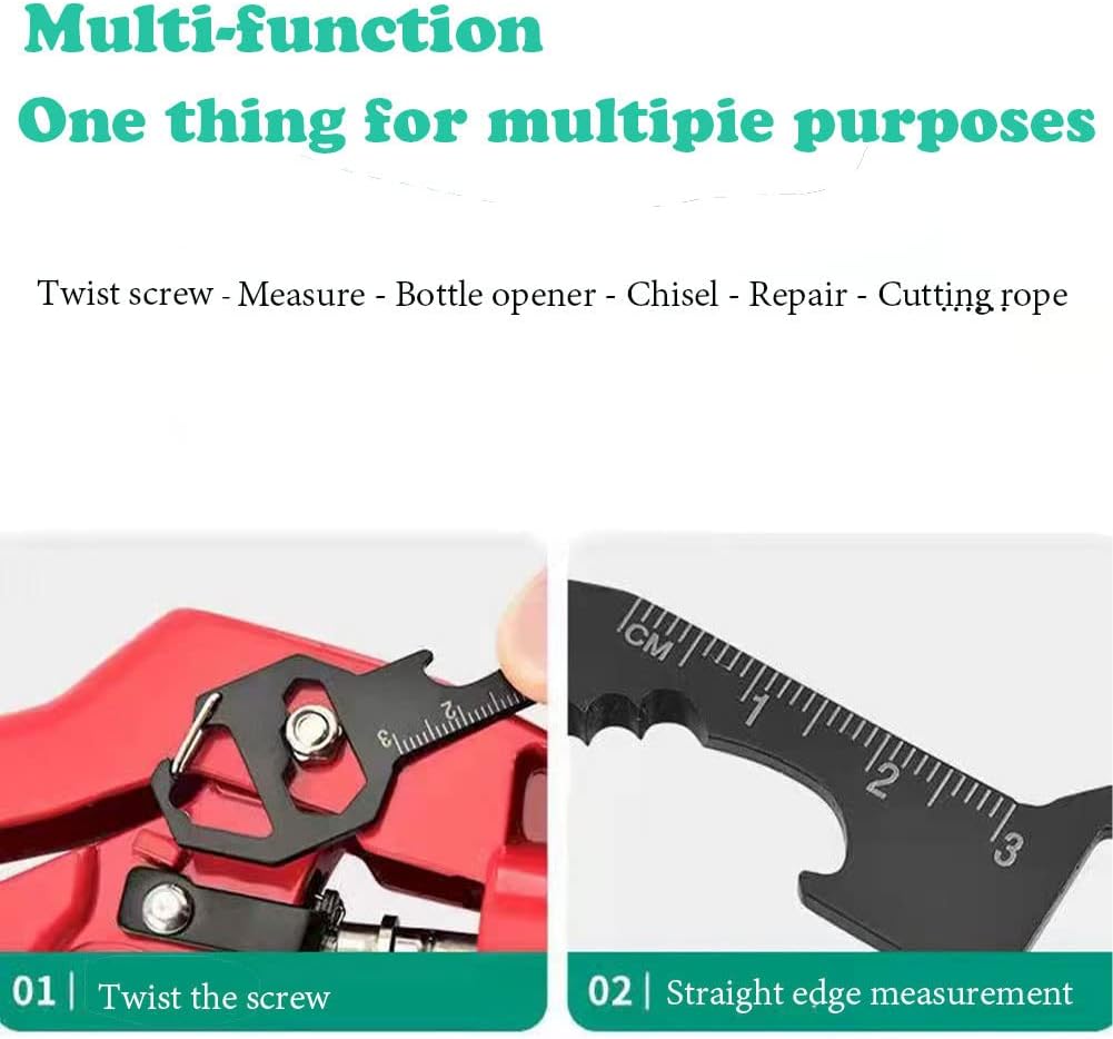 Multifunctional Can Opener Multitool - 1 Piece - Black - Includes Can Opener Hex Key Screwdriver & Ruler - Stainless Steel Pocket Tool for Daily Use - Image 4