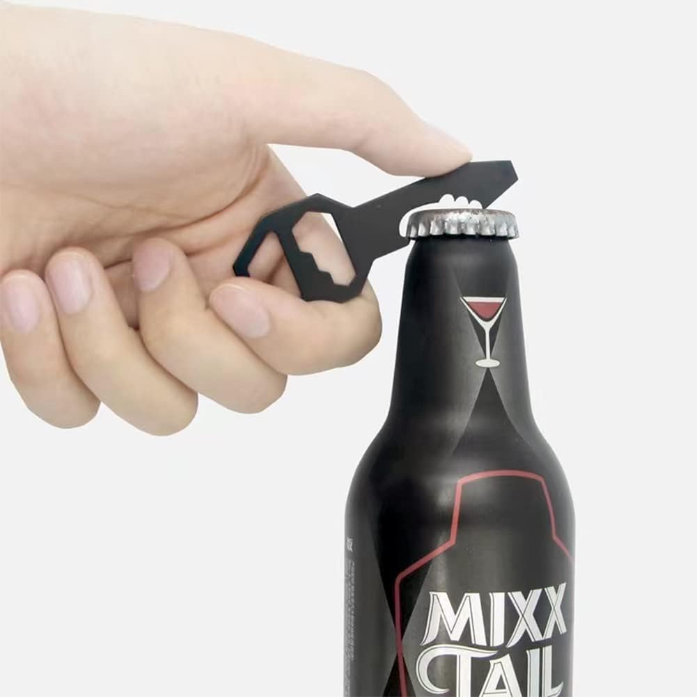 Multifunctional Can Opener Multitool - 1 Piece - Black - Includes Can Opener Hex Key Screwdriver & Ruler - Stainless Steel Pocket Tool for Daily Use - Image 8