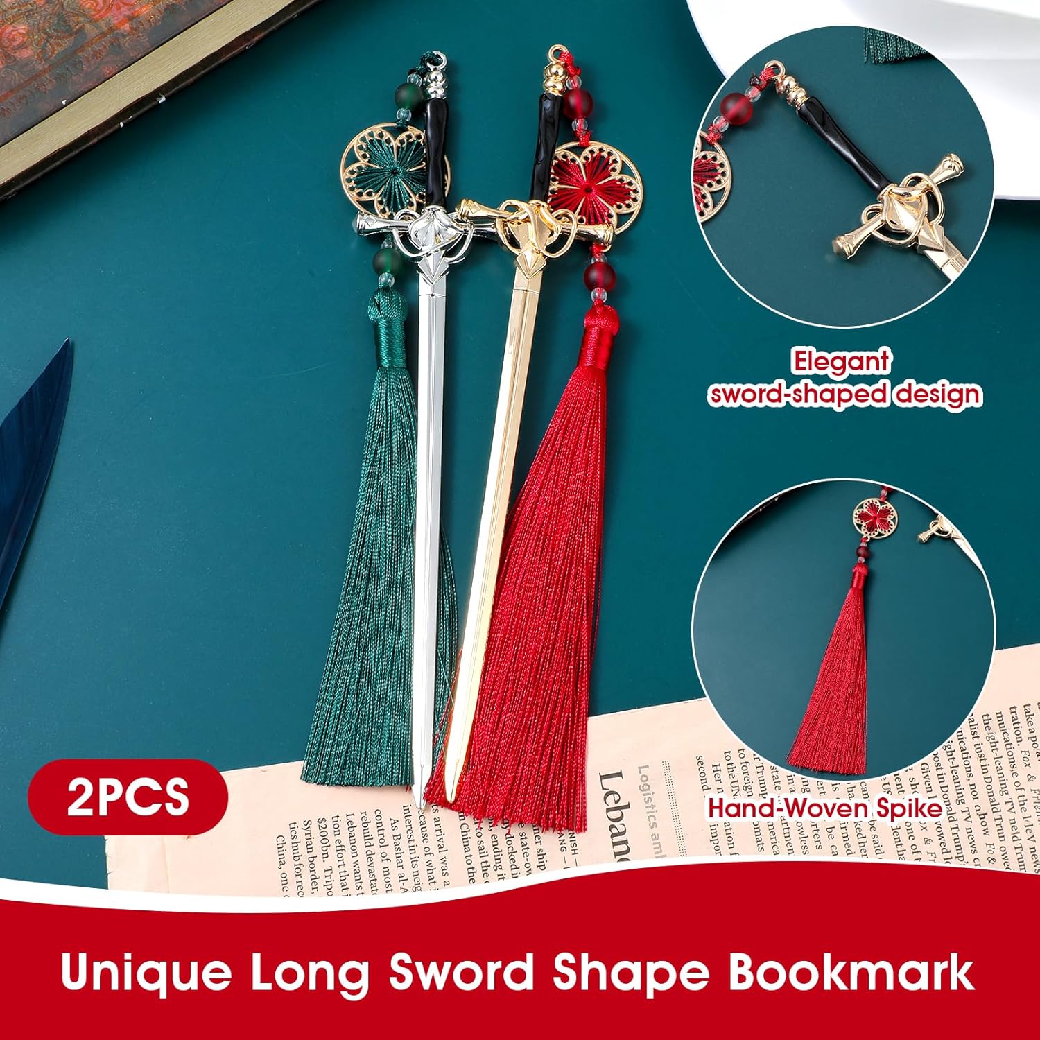 Red and Green Bookmarks 2 Pack Perfect Gift for Book Lovers - Image 2