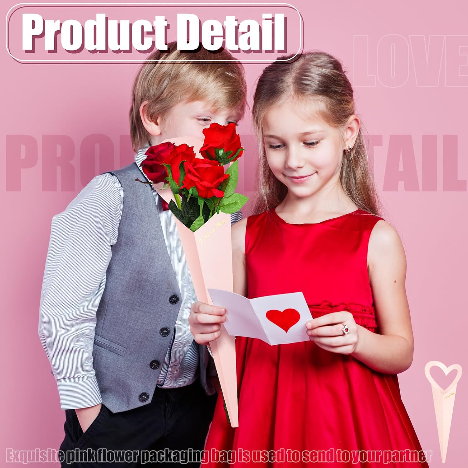 Flower Wrapping Paper 46.5x18cm White Pink Black 30 Sheets Gift Bouquet Packaging - Image 2
