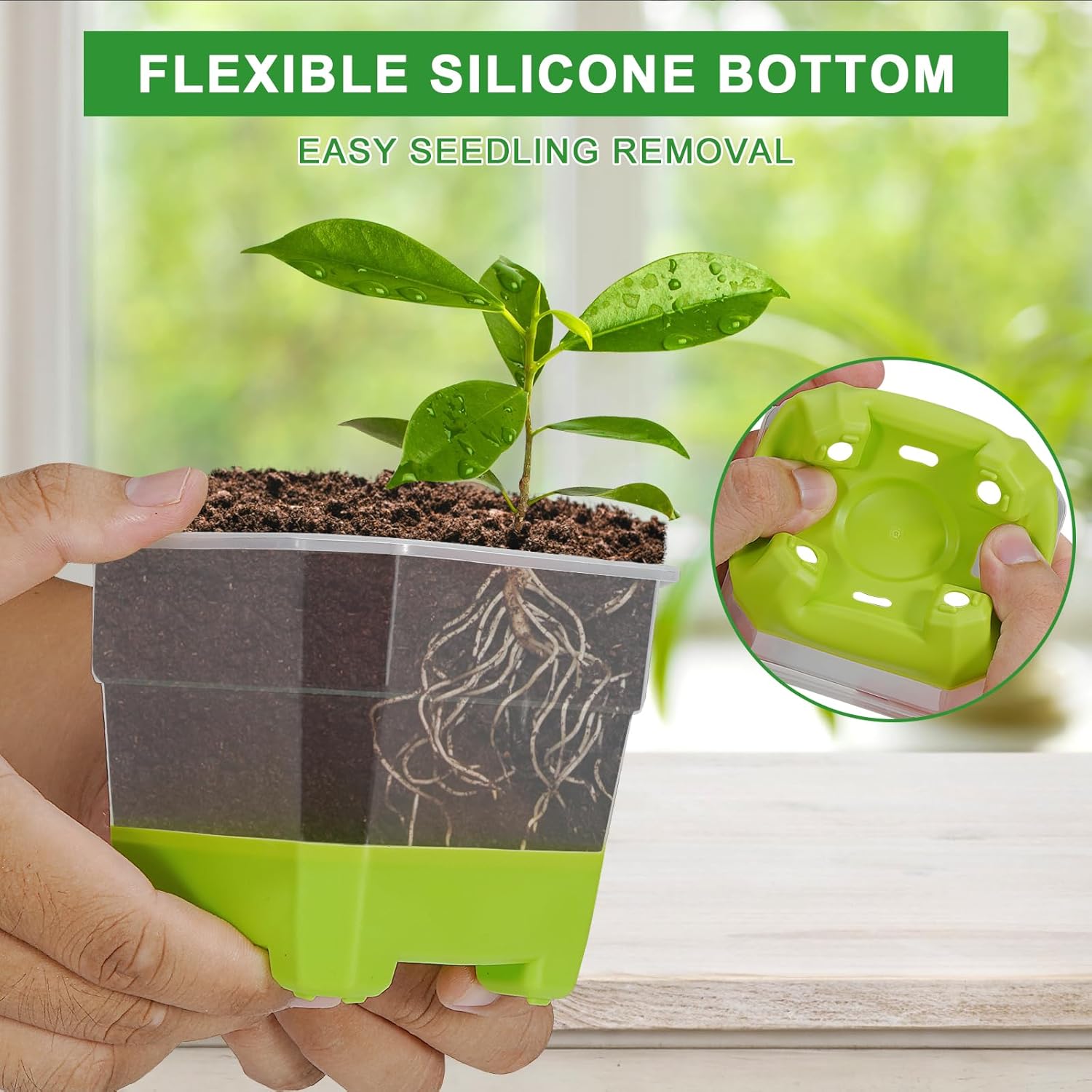 12 Pcs Reusable Green Seedling Starter Pots - Mini Succulent Planters for Seed Germination - Image 2
