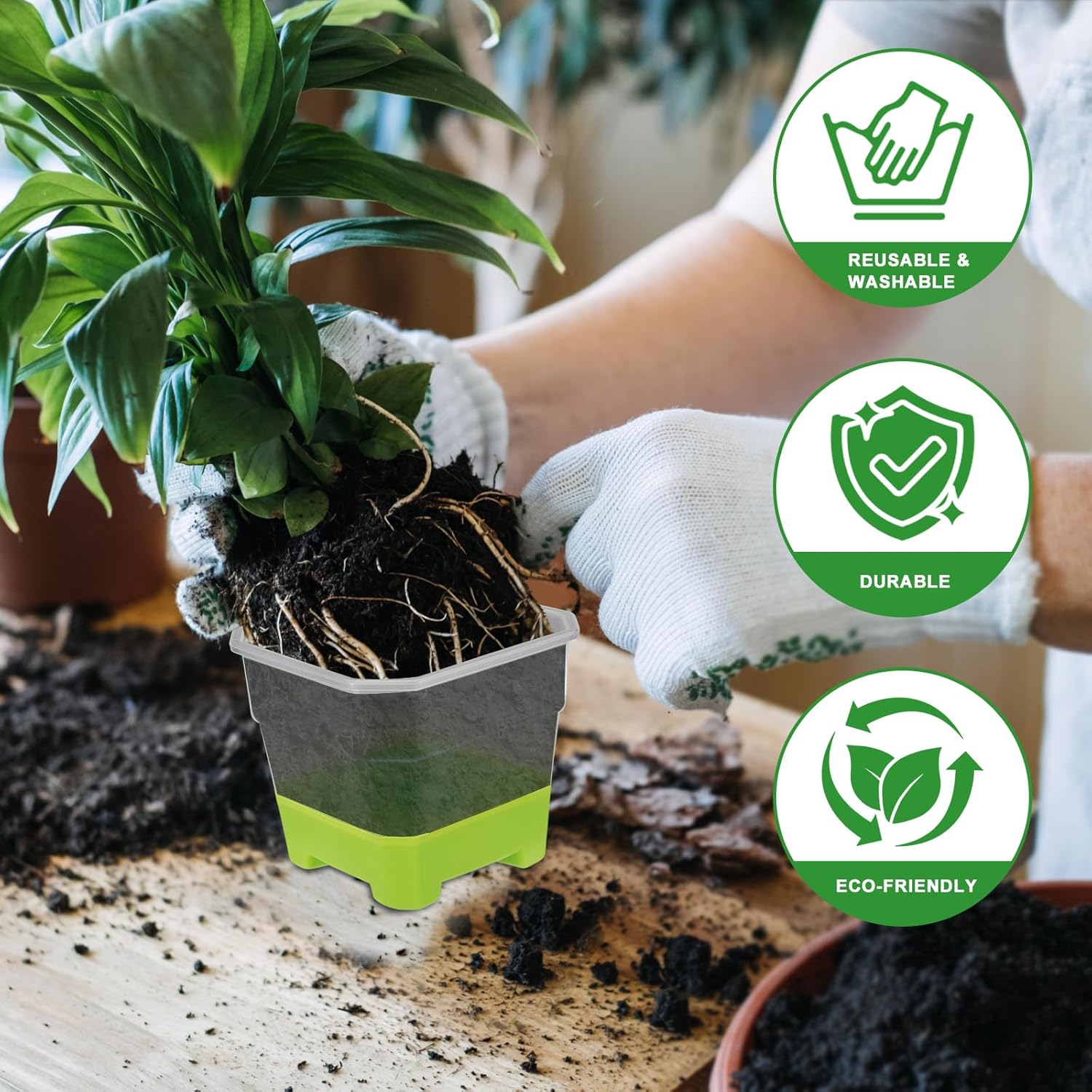 12 Pcs Reusable Green Seedling Starter Pots - Mini Succulent Planters for Seed Germination - Image 5