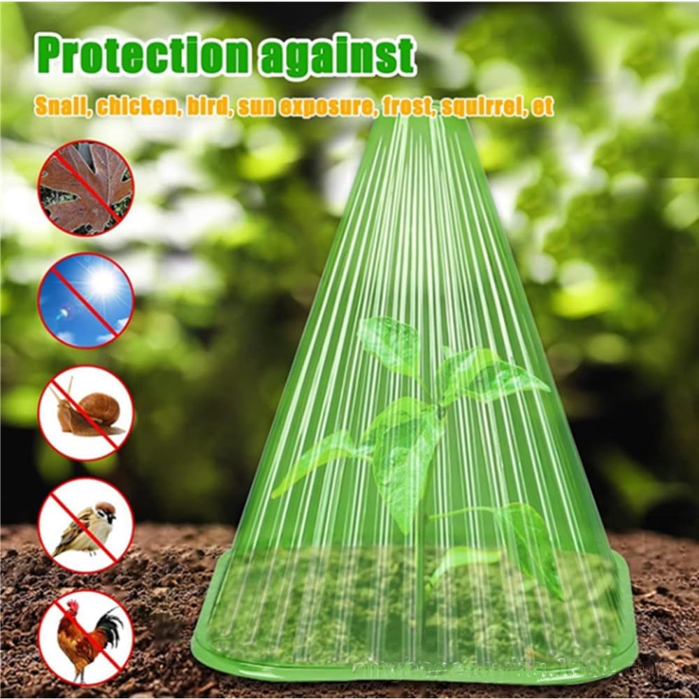 30 Pack Green Plant Cloches 7.48x7.48x8.26 Inch Frost Protection Covers for Plants - Image 2
