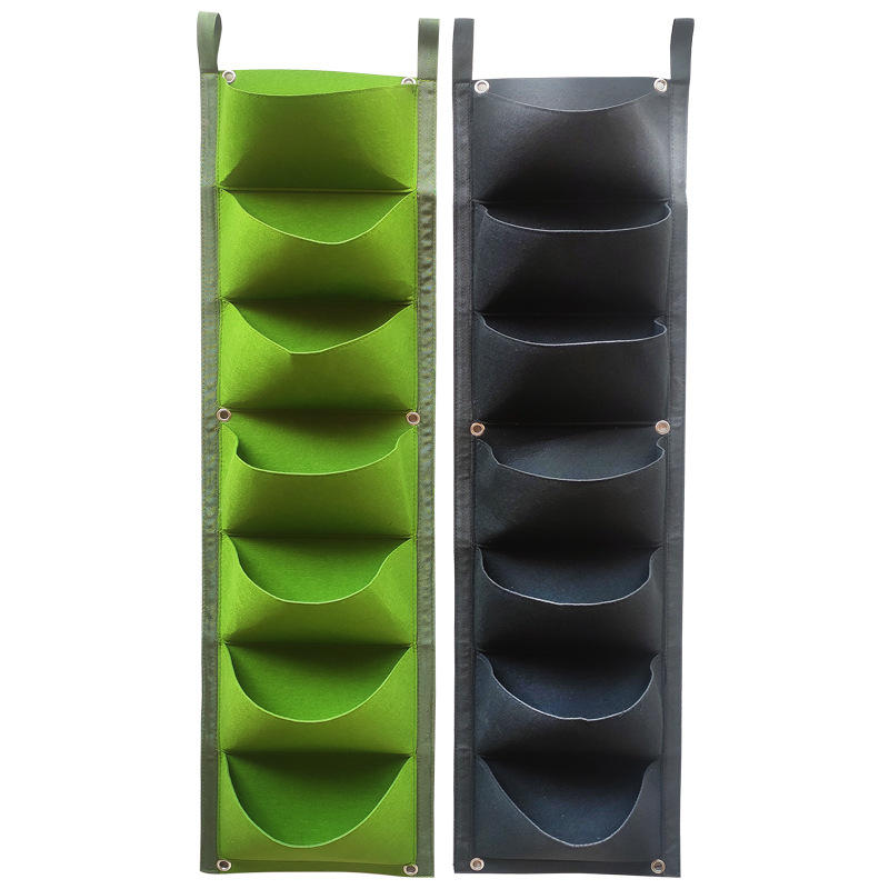 28x100cm Black and Green Vertical Garden Planter Bags Set of 2 - Plant Grow Bags for Vegetable Garden Plant Tower - Image 3