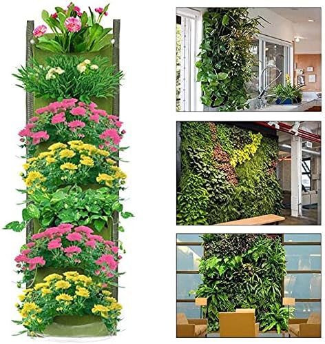 28x100cm Black and Green Vertical Garden Planter Bags Set of 2 - Plant Grow Bags for Vegetable Garden Plant Tower - Image 5