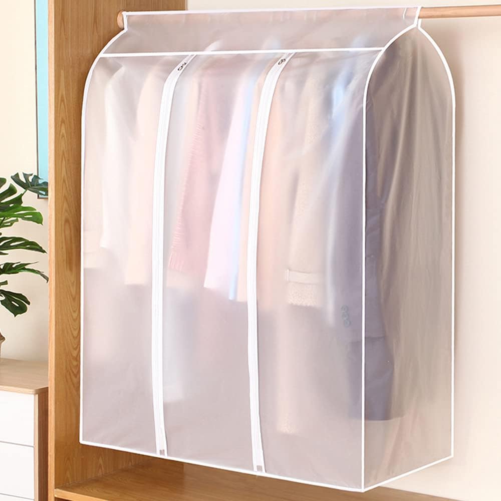 Waterproof Dustproof Clothes Storage Box Transparent White Large Capacity 39.3 x 19.7 x 47.2 Inch Clothing Organizer Container - Image 1