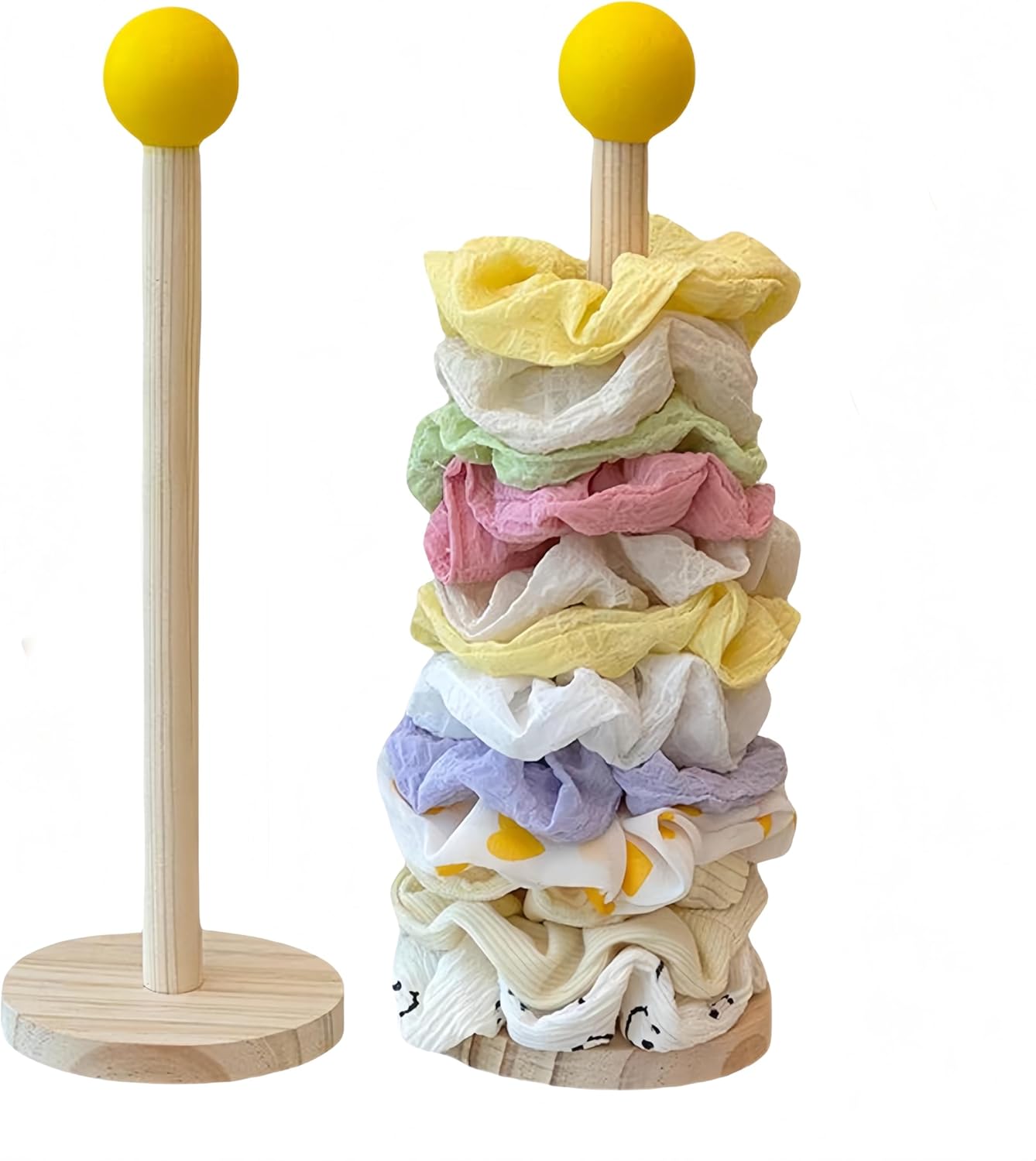 2 Pack Wooden Hairband Set - Hair Clip Holder Bracelet Hanger - Hair Accessories Storage Display for Girls Women Teens - Image 1