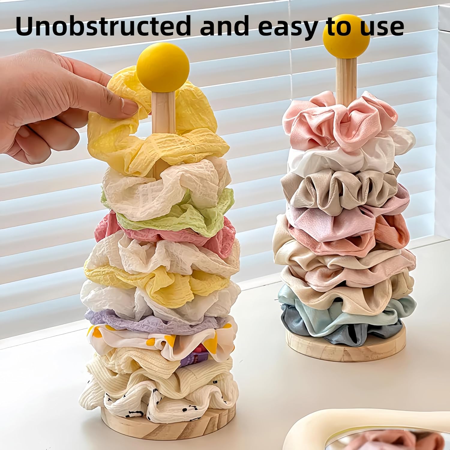2 Pack Wooden Hairband Set - Hair Clip Holder Bracelet Hanger - Hair Accessories Storage Display for Girls Women Teens - Image 3