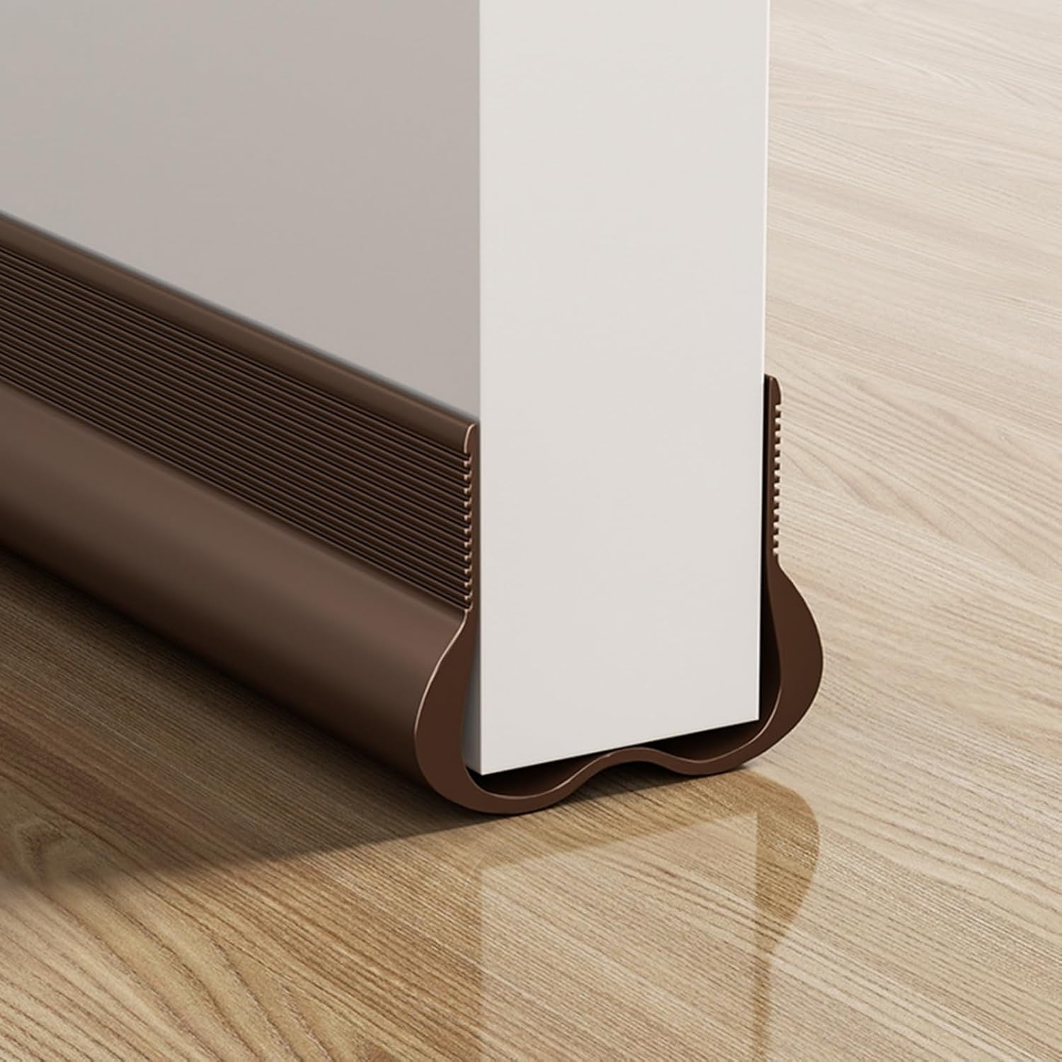 Adjustable Draft Stopper Door Strip Cushion Double Sided Draft Guard Durable Insulation 93cm Brown - Image 1
