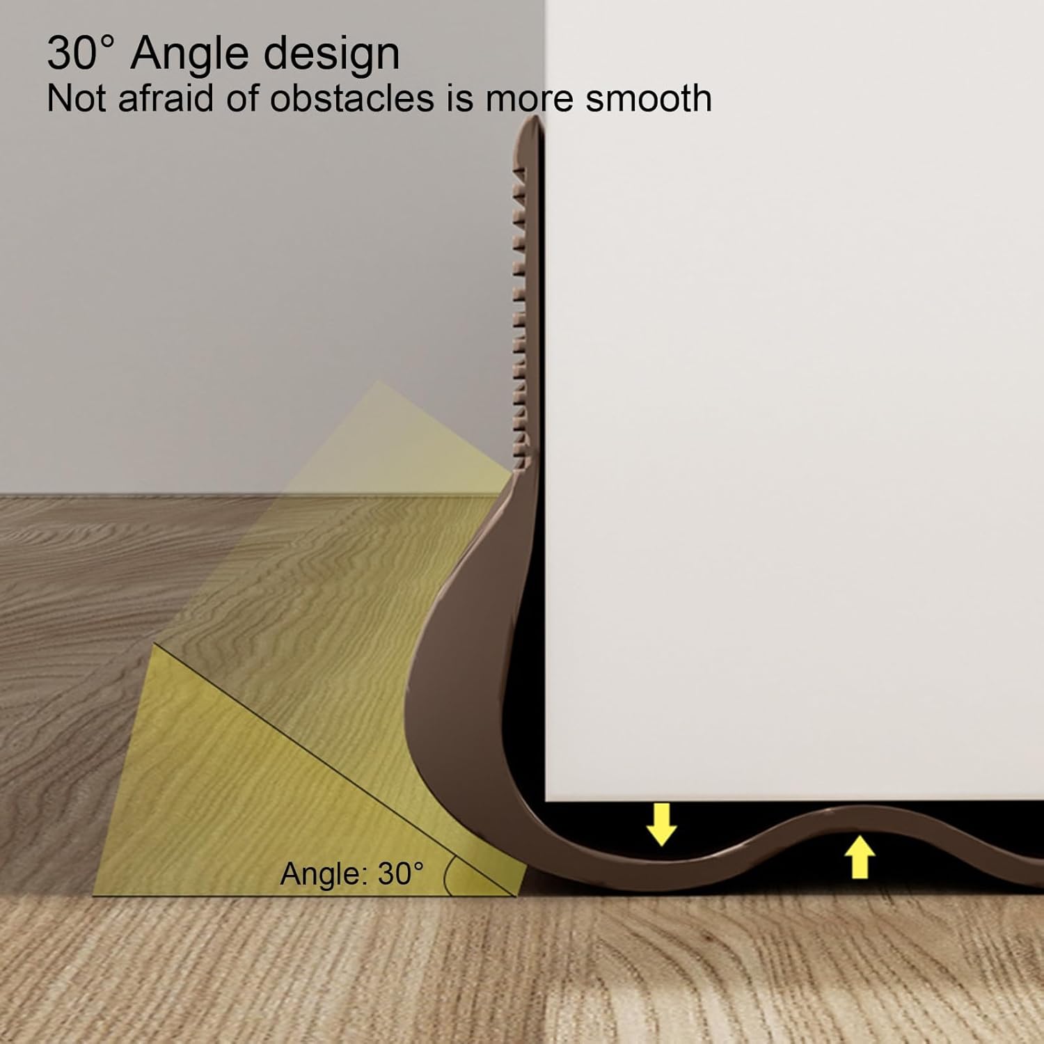 Adjustable Draft Stopper Door Strip Cushion Double Sided Draft Guard Durable Insulation 93cm Brown - Image 4