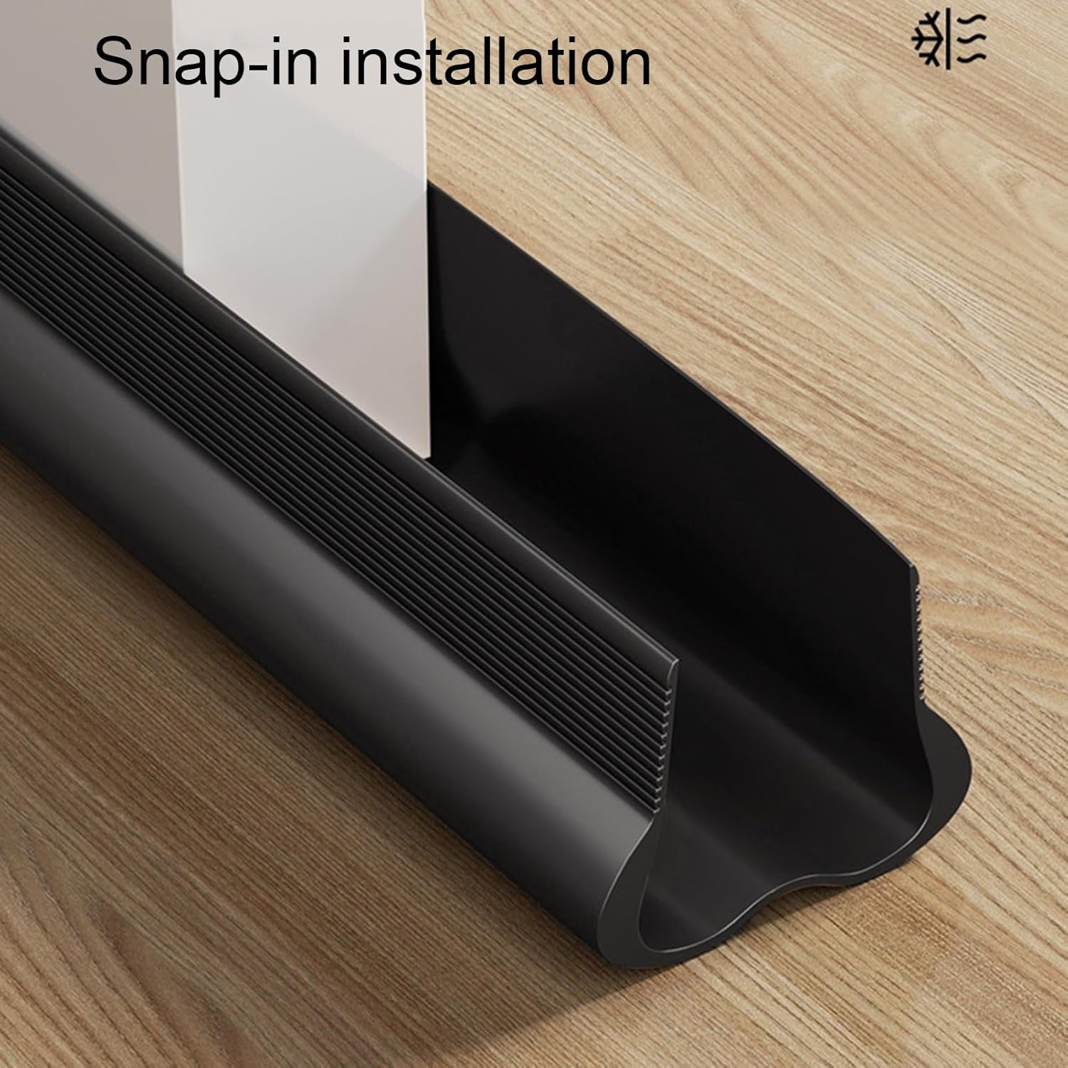 Adjustable Door Draft Stopper - Draft Strip Cushion - Double Sided Insulation - 93cm Black - Durable Weatherproof Door Seal - Image 2