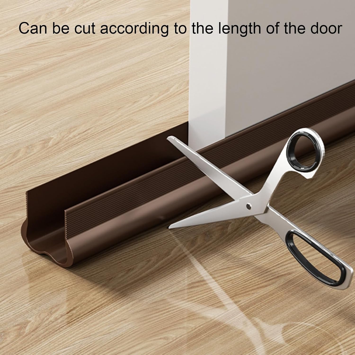 Adjustable Door Draft Stopper - Draft Strip Cushion - Double Sided Insulation - 93cm Black - Durable Weatherproof Door Seal - Image 3