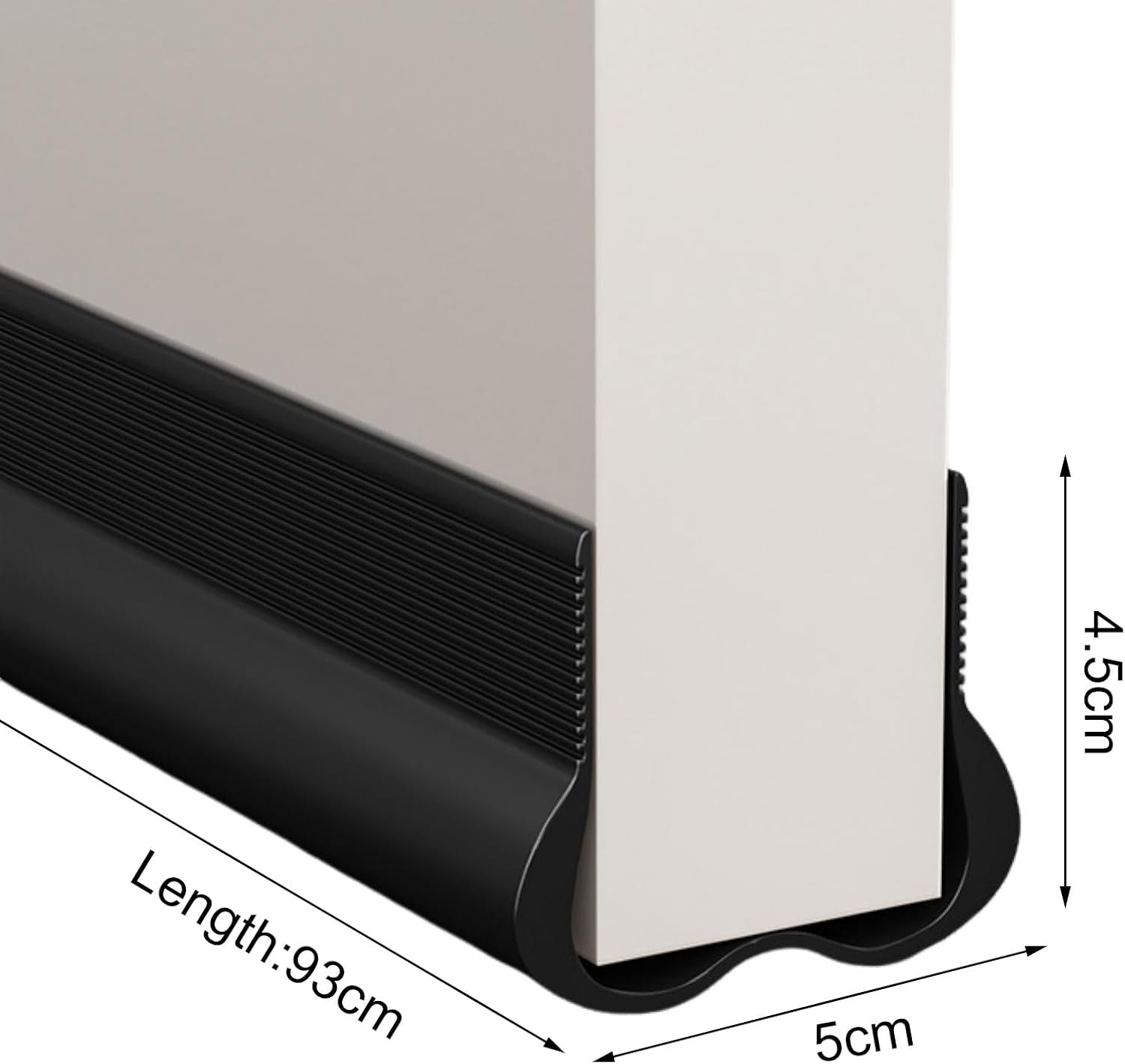 Adjustable Door Draft Stopper - Draft Strip Cushion - Double Sided Insulation - 93cm Black - Durable Weatherproof Door Seal - Image 4