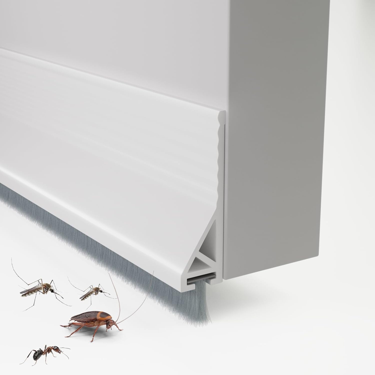 Adjustable Door Draft Stopper Self-Adhesive Weatherstrip Windproof 39 Inch White 1 Piece - Image 1