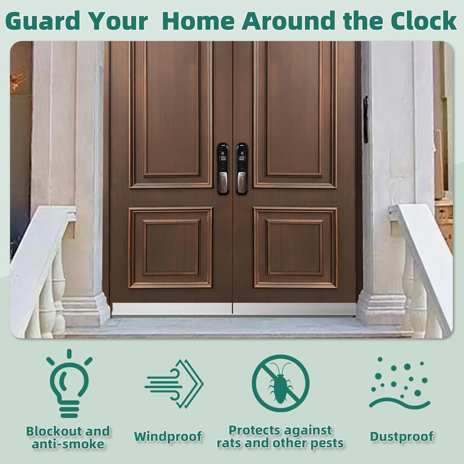 Adjustable Door Draft Stopper Self-Adhesive Weatherstrip Windproof 39 Inch White 1 Piece - Image 7