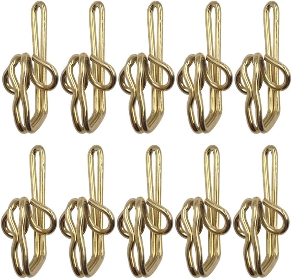 Curtain Hooks 3x1cm Gold Metal Clips Pack of 100 Heavy Duty Curtain Runners Hangers for Window Curtain Installation - Image 1