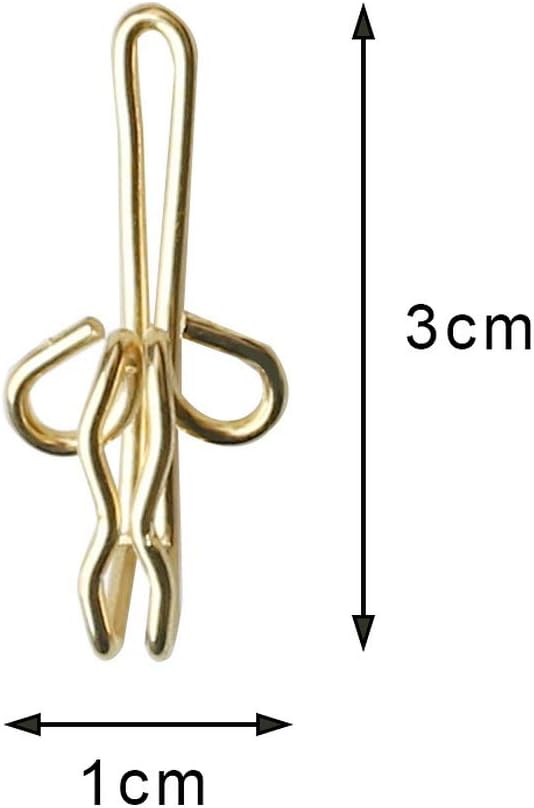 Curtain Hooks 3x1cm Gold Metal Clips Pack of 100 Heavy Duty Curtain Runners Hangers for Window Curtain Installation - Image 3