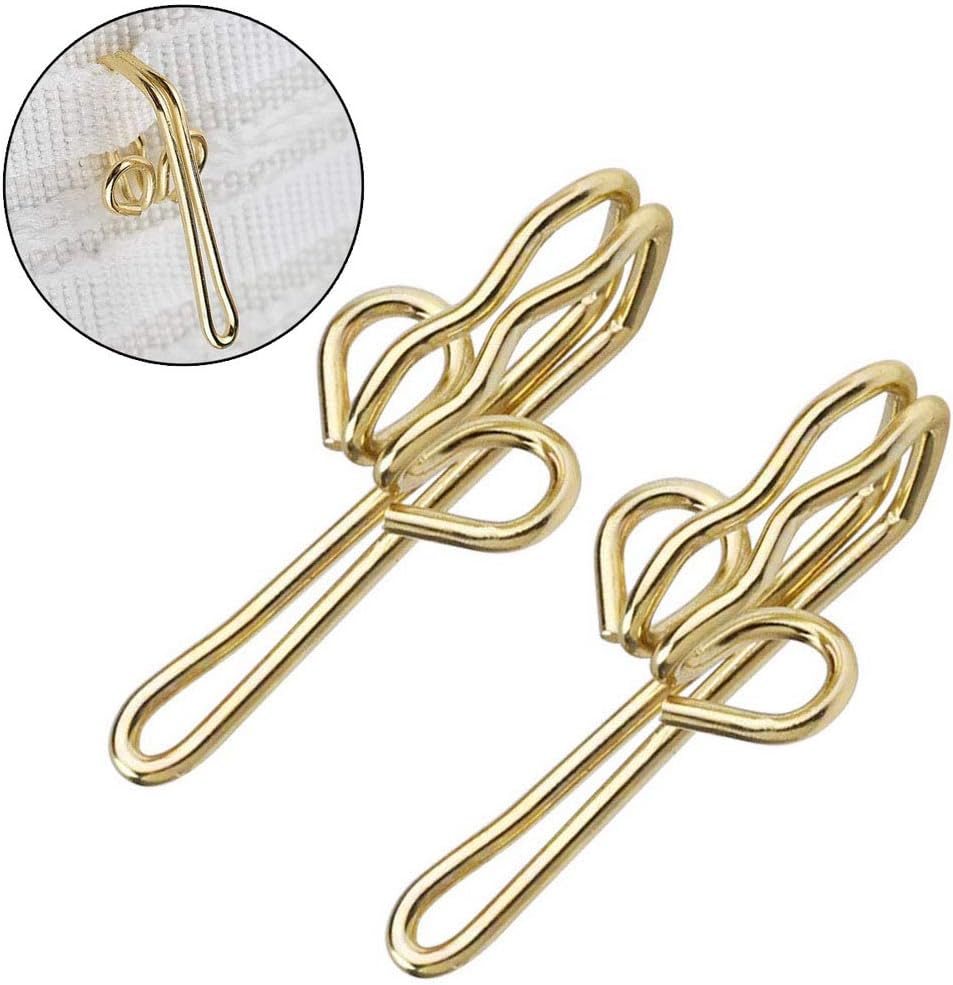 Curtain Hooks 3x1cm Gold Metal Clips Pack of 100 Heavy Duty Curtain Runners Hangers for Window Curtain Installation - Image 5