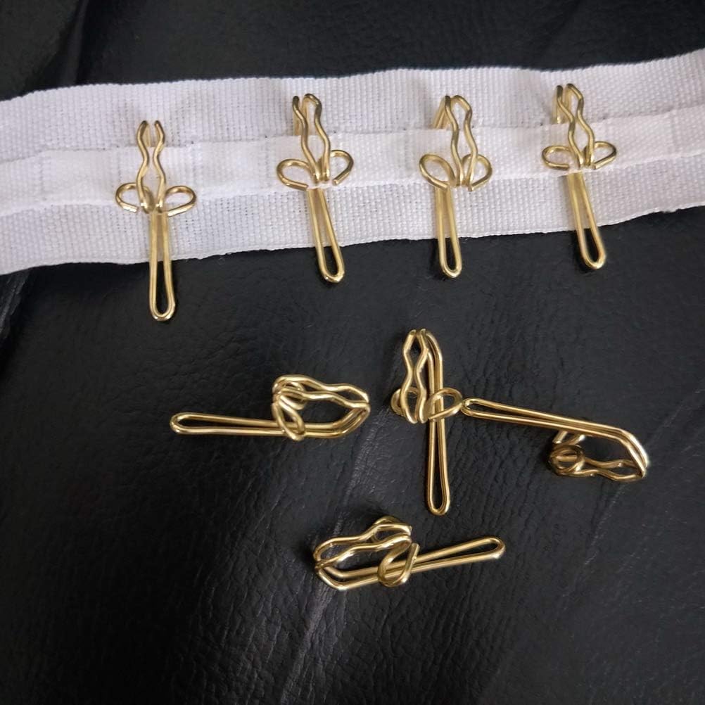 Curtain Hooks 3x1cm Gold Metal Clips Pack of 100 Heavy Duty Curtain Runners Hangers for Window Curtain Installation - Image 7