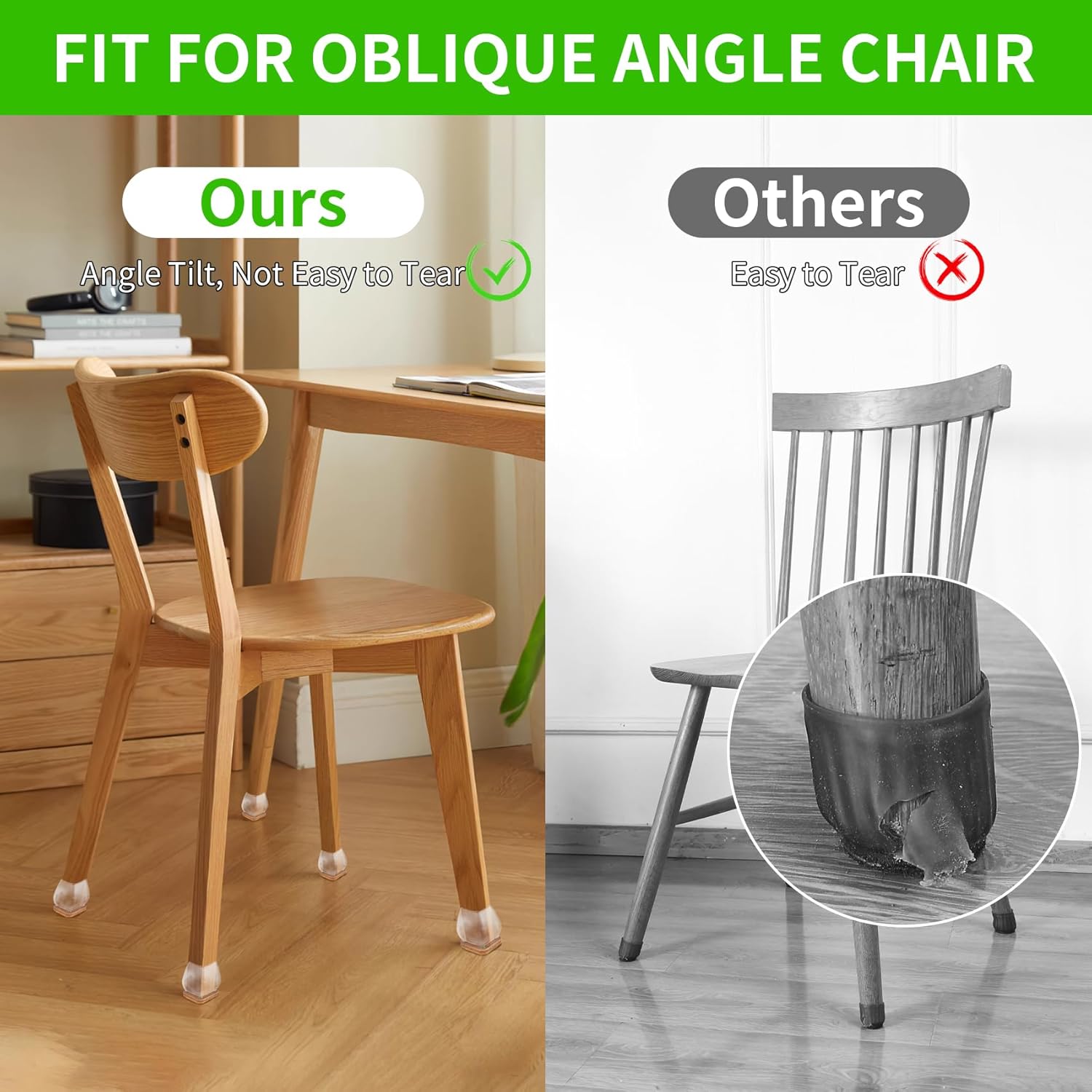 Furniture Leg Caps 30-45mm Transparent Non-Slip Felt Pads Floor Protectors Chair Table Feet Covers Set of 16 - Image 4