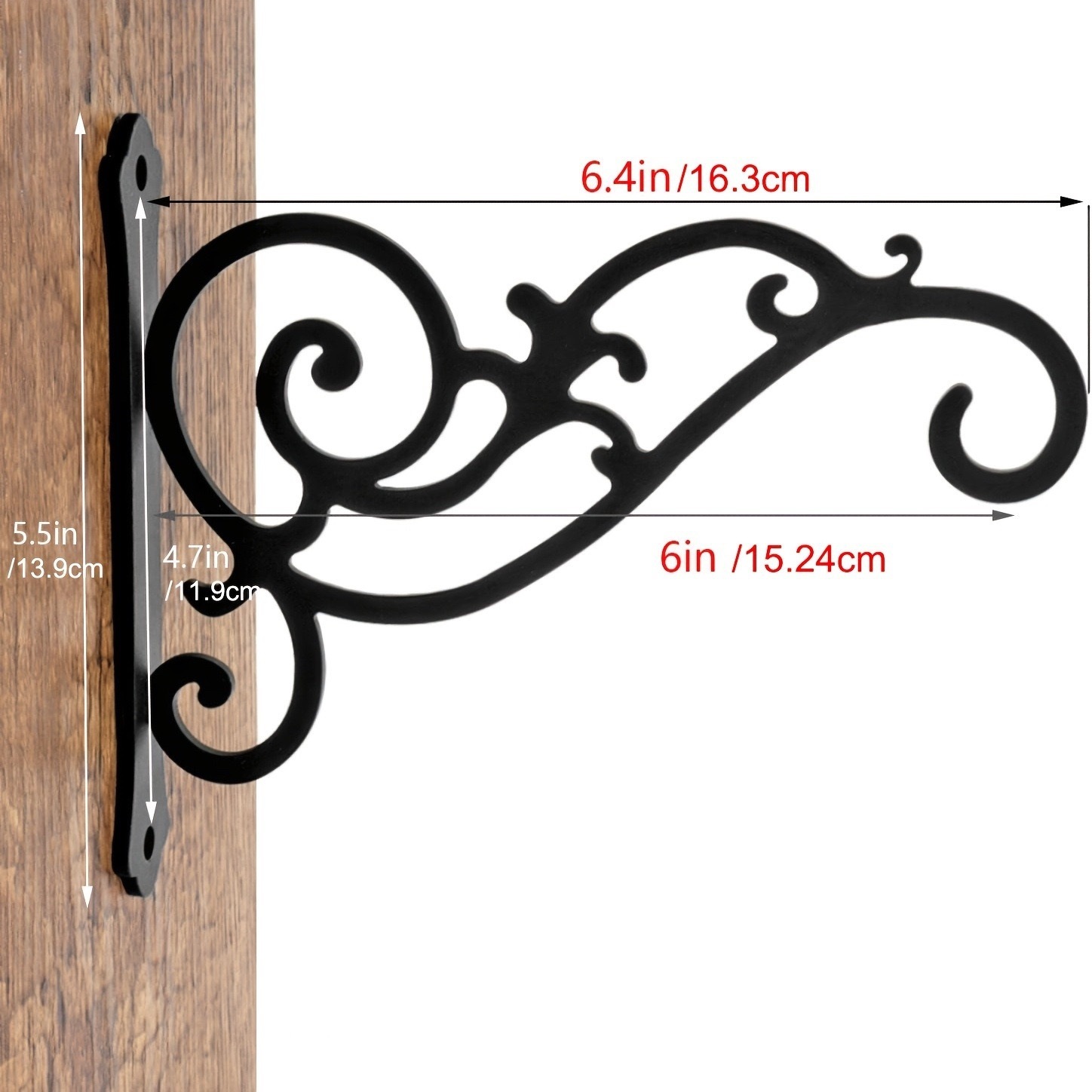 Hanging Basket Wall Planter Indoor Outdoor 5.5x6 Inch Black 2 Pack - Image 3